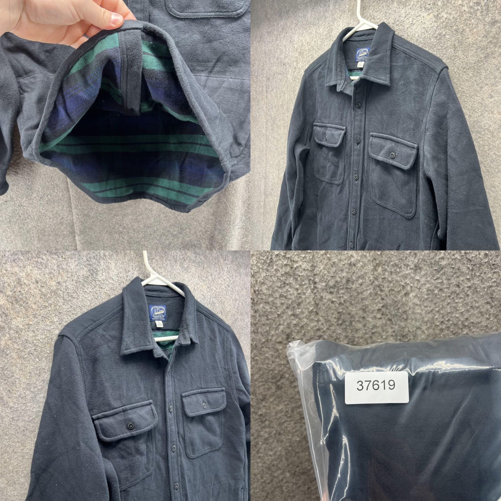 J.Crew J.Crew Shirt Jacket Mens Small Black Cotton Flannel Lined Shacket BD019 Size US S / EU 44-46 / 1 - 8 Thumbnail