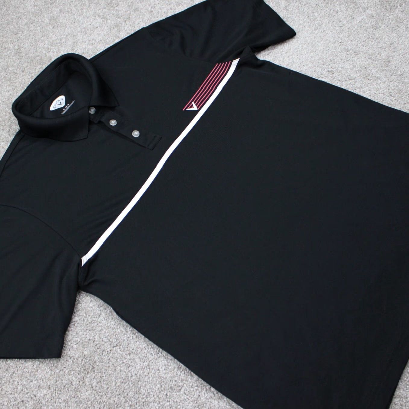 Callaway Callaway Polo Shirt Adult XL Black Golf Short Sleeve Polyester Pullover Featured Logo Striped Size US XL / EU 56 / 4 - 6 Thumbnail