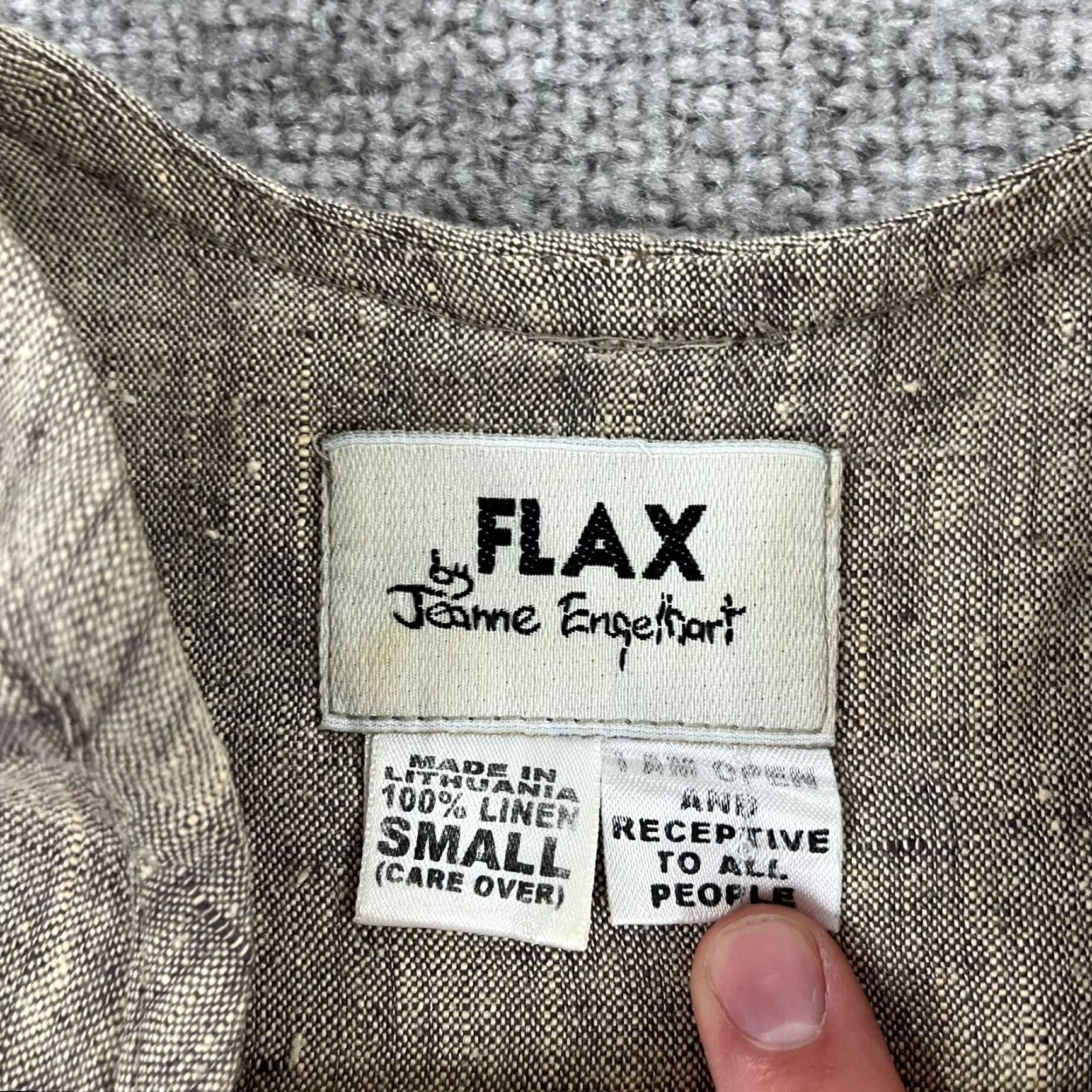 FLAX FLAX Shirt Women Small Brown 100% Linen Blouse Top Lagenlook Short Sleeve Jeanne Shirt (Regular) Womens Size S / US 4 / IT 40 - 2 Thumbnail