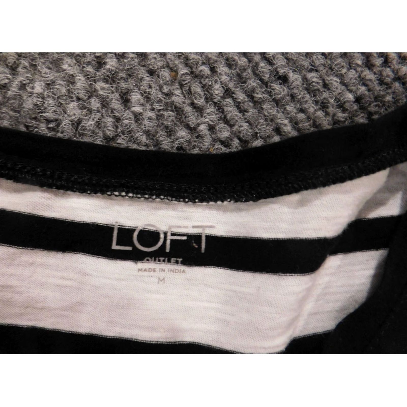 Ann Taylor Loft Ann Taylor White Striped Blouse M Women's Crew Neck Sleeveless Pullover Cotton Stretch Casual Top Size M / US 6-8 / IT 42-44 - 4 Thumbnail