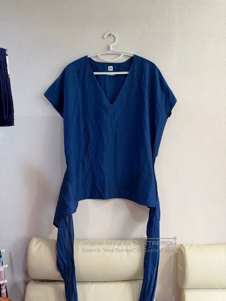 Hermes Hermes Blue Tie Front V-Neck Top Size XS / US 0-2 / IT 36-38 - 1 Thumbnail