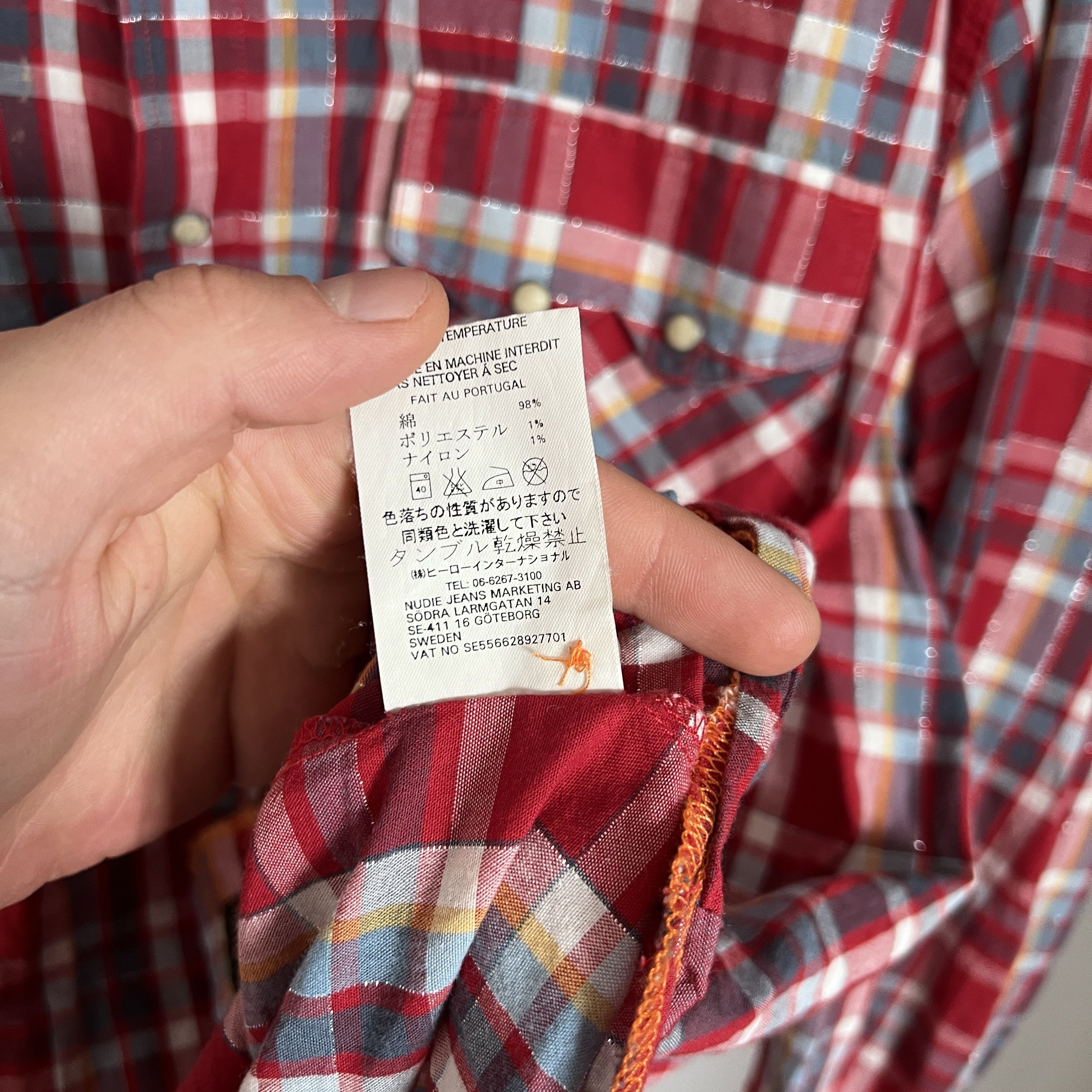 Nudie Jeans Men's NUDIE JEANS Western Cotton Check Shirt Size XL Size US XL / EU 56 / 4 - 9 Thumbnail