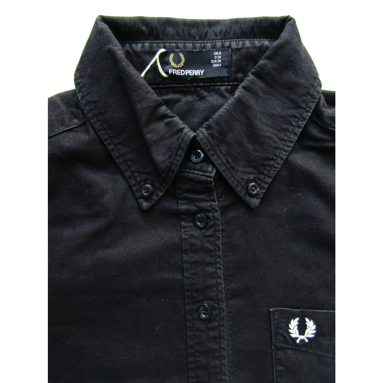 Fred Perry Fred Perry shirt dress long checked sleeves UK 8 navy