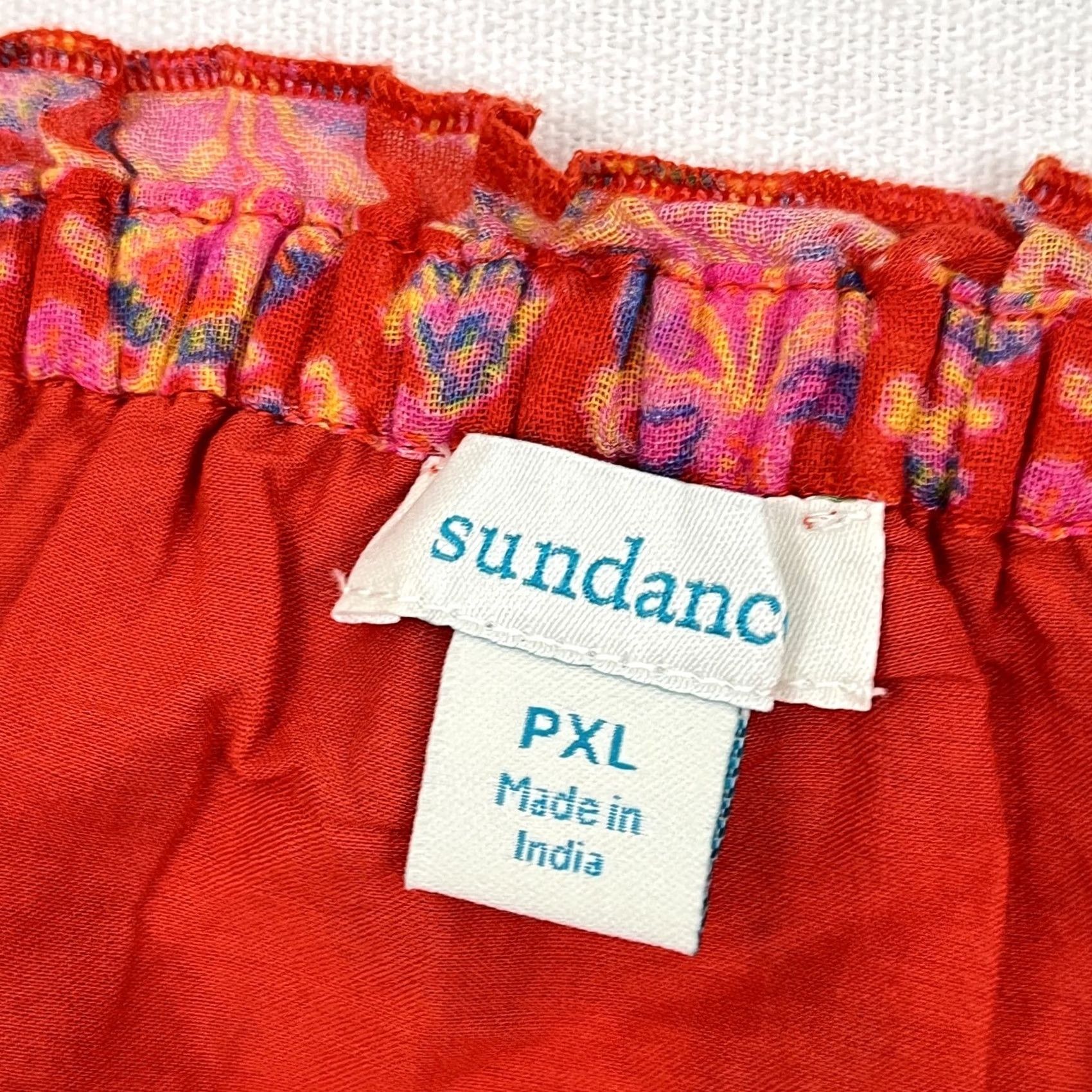 Vintage Sundance Nami Midi Skirt Womens PXL Floral Tiered Asymmetric Ruffle Elastic Boho Size 40" / US 18 - 2 Thumbnail