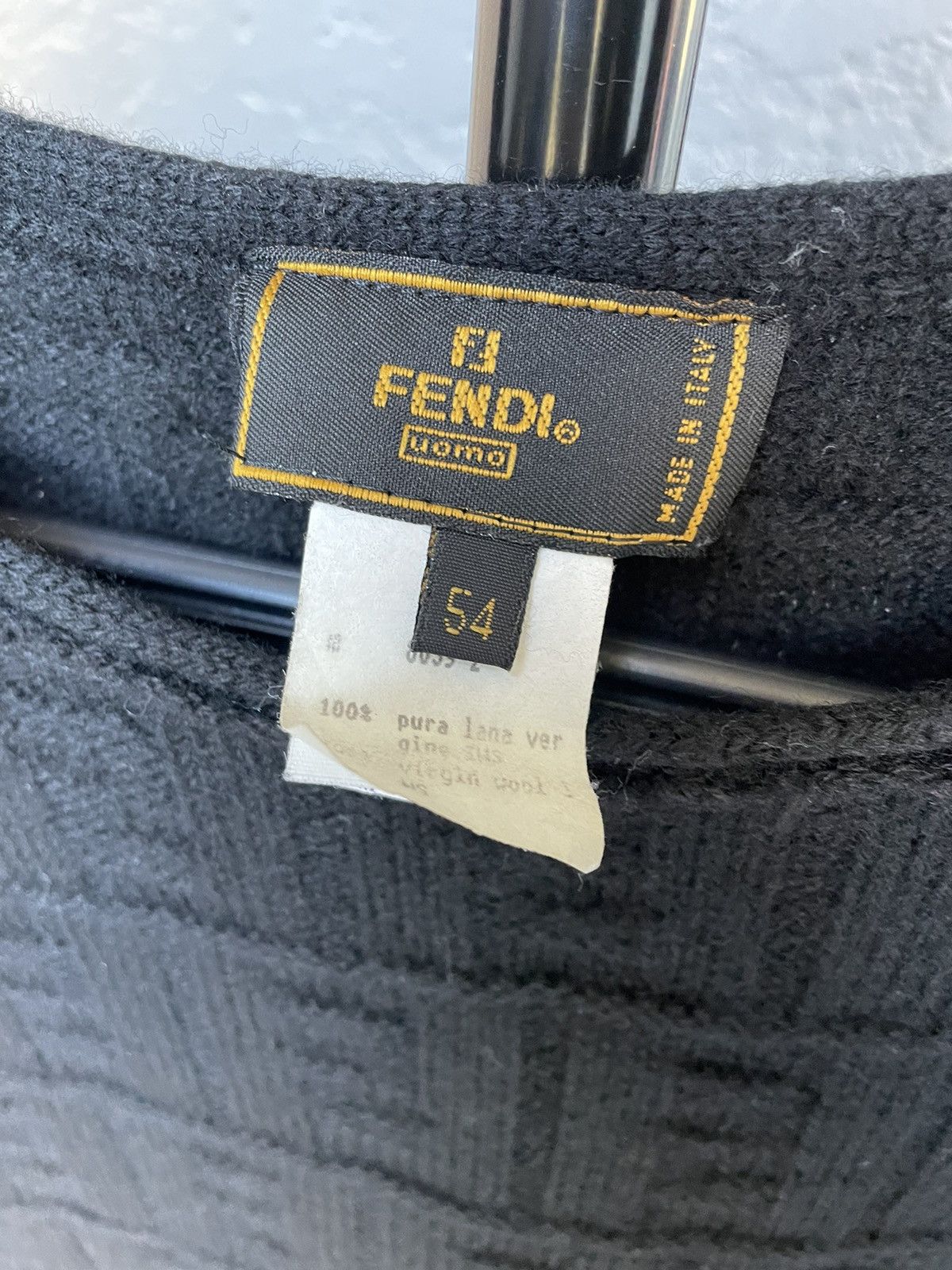 Fendi × Vintage VINTAGE FENDI MONOGRAM 100% WOOL SWEATER Size US L / EU 52-54 / 3 - 6 Thumbnail