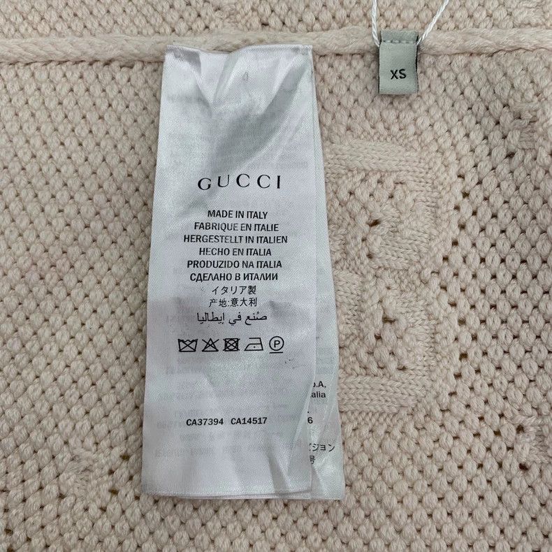 Gucci Gucci Beige double G full-printed wool V-neck knitted cardi Size US XS / EU 42 / 0 - 7 Thumbnail