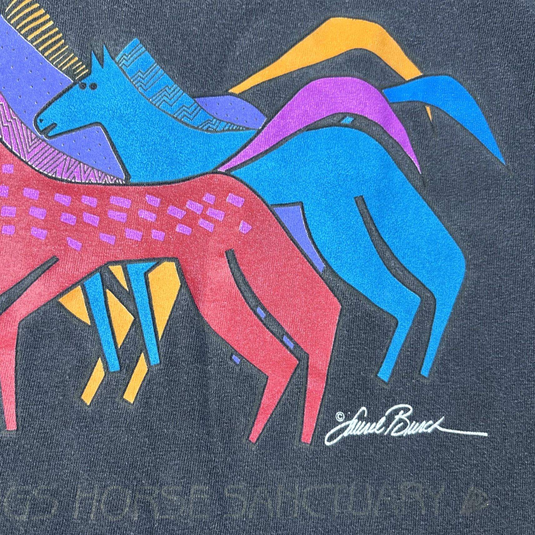 Vintage VINTAGE Oneita T Shirt Men’s Medium Black Redwings Horse Sanctuary Laurel Bush Graphic Size US M / EU 48-50 / 2 - 5 Thumbnail