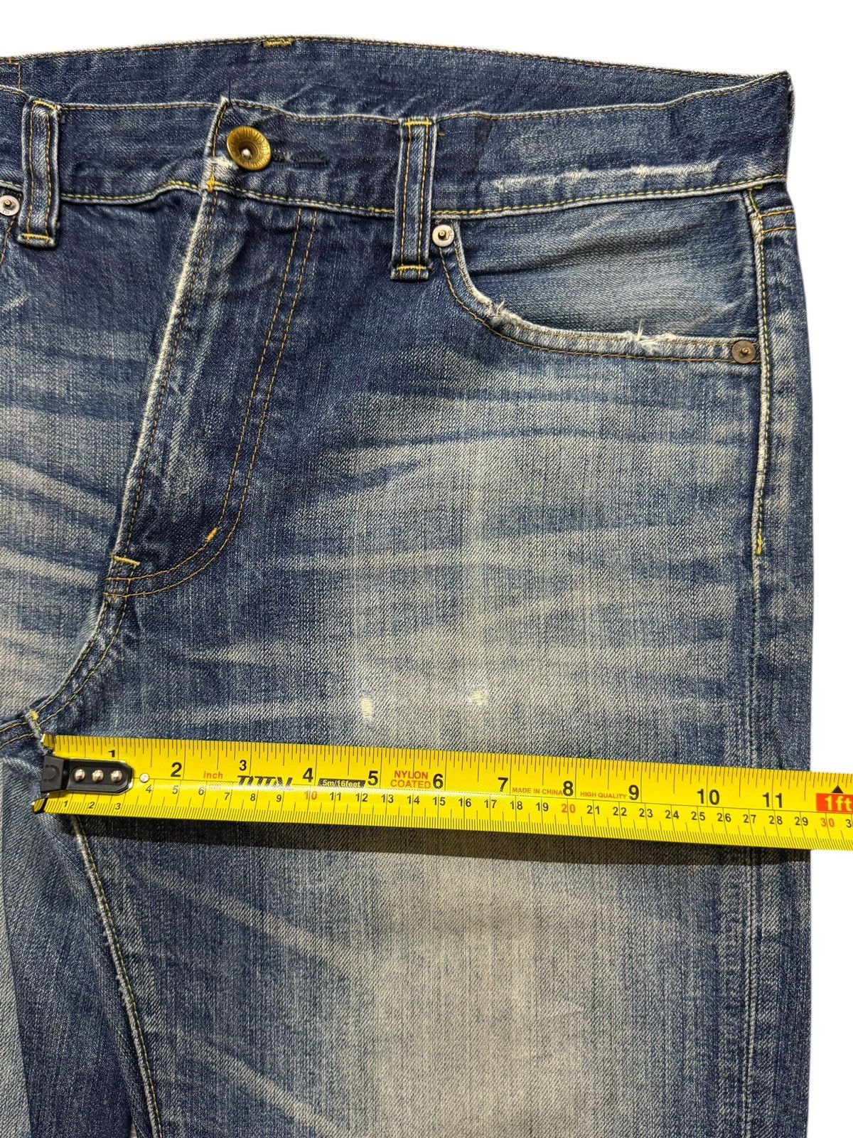 Uniqlo Vintage Y2K Japanese Uniqlo Faded Whisker Straight Wide Leg Size US 34 / EU 50 - 12 Thumbnail