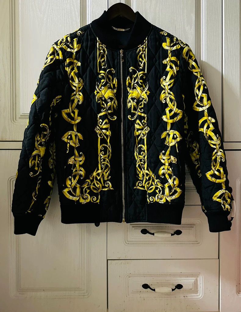 Other Versace Baroque black gold silk jacket cotton jacket Size US S / EU 44-46 / 1 - 1 Thumbnail