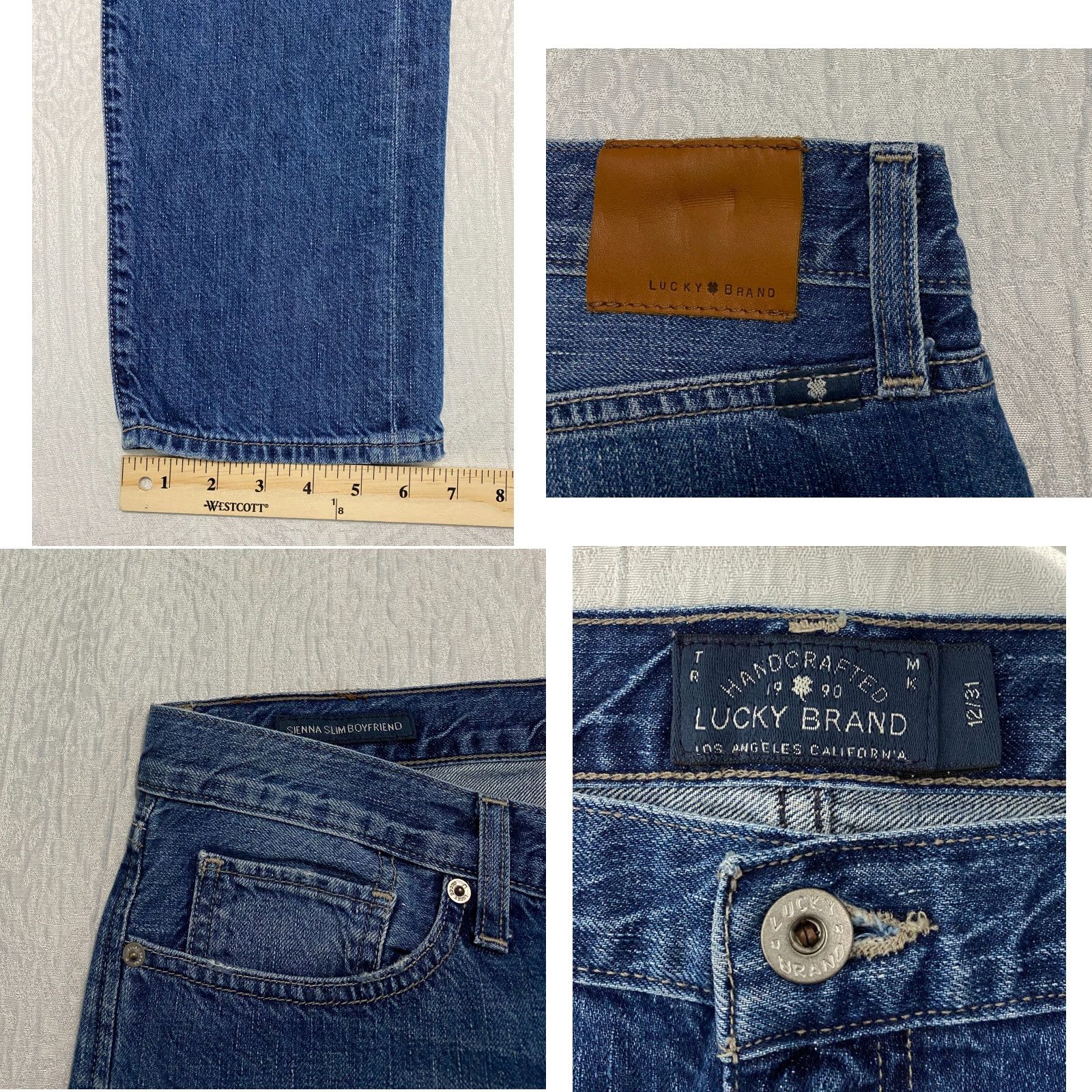 Lucky Brand Lucky Brand Jeans Womens 12 Blue Sienna Slim Boyfriend Distressed Cone Denim Size 24" / US 00 / IT 34 - 8 Thumbnail