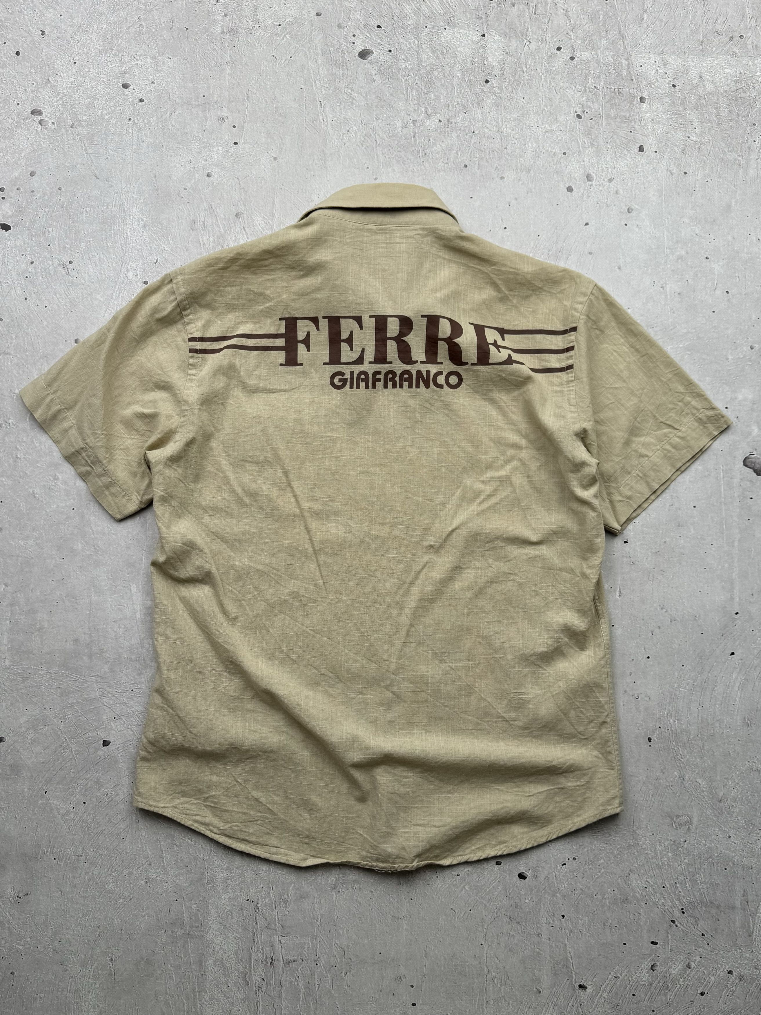 GF Ferre × Japanese Brand × Vintage GF Ferre Vintage Linen Shirt Size L / US 10 / IT 46 - 5 Thumbnail