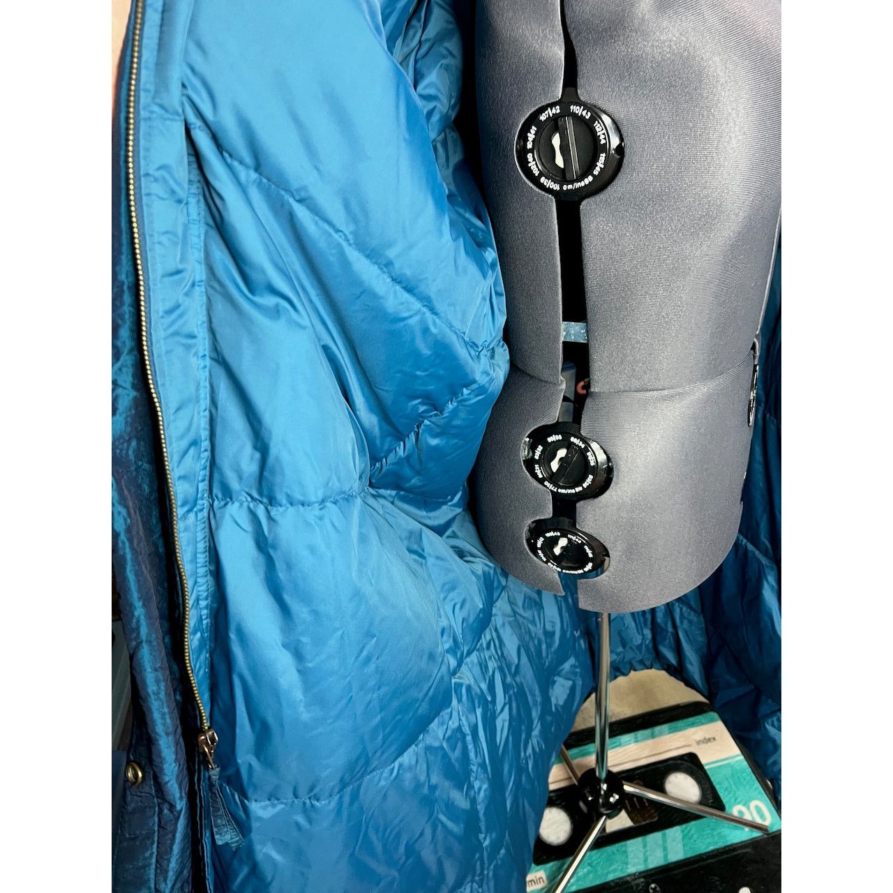 Vintage down puffer cocoon coat blue hood Size XL / US 12-14 / IT 48-50 - 13 Thumbnail