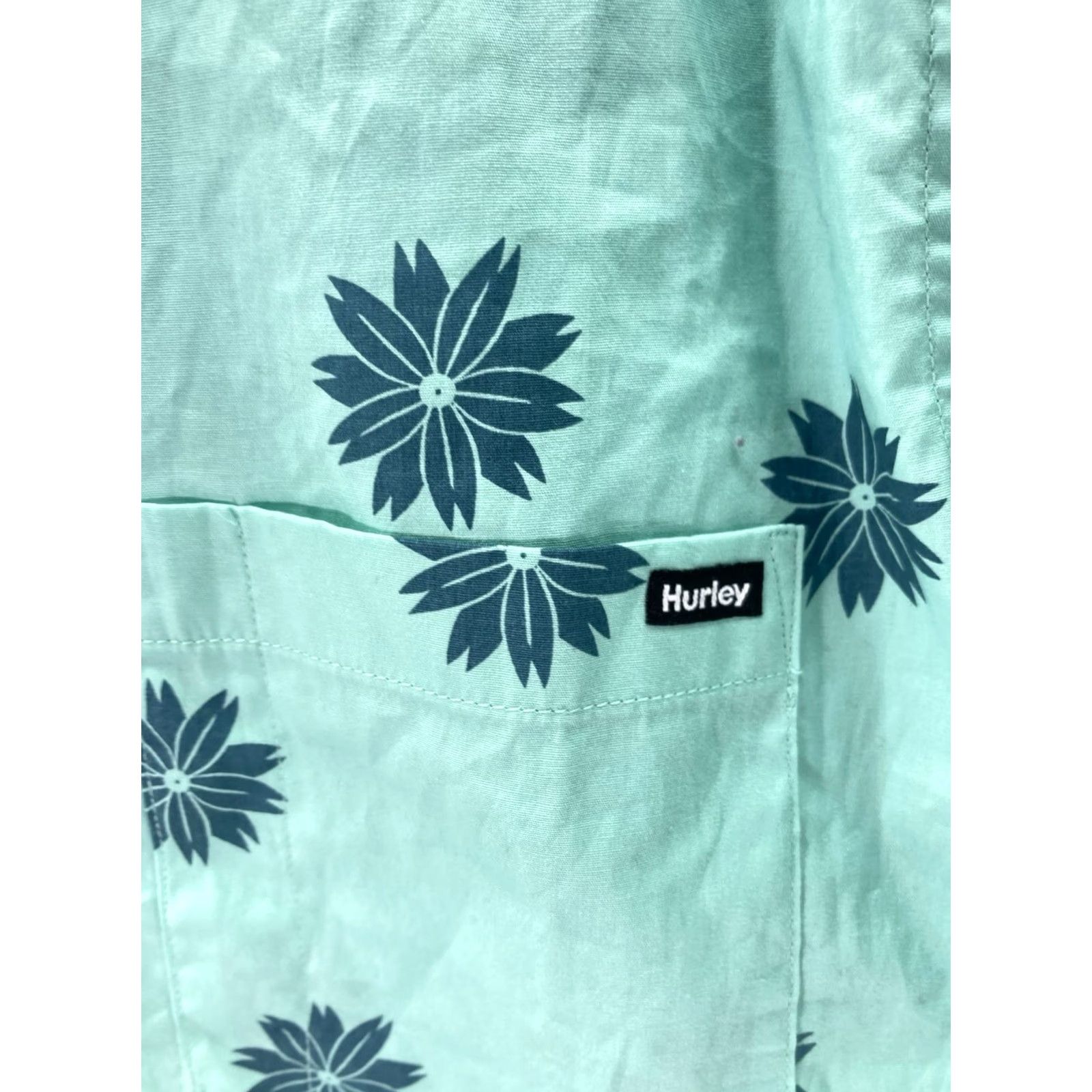 Hurley Hurley Patio Cabana Shirt Men XL Green Floral Button Short Sleeve Casual NWT Size US XL / EU 56 / 4 - 4 Thumbnail