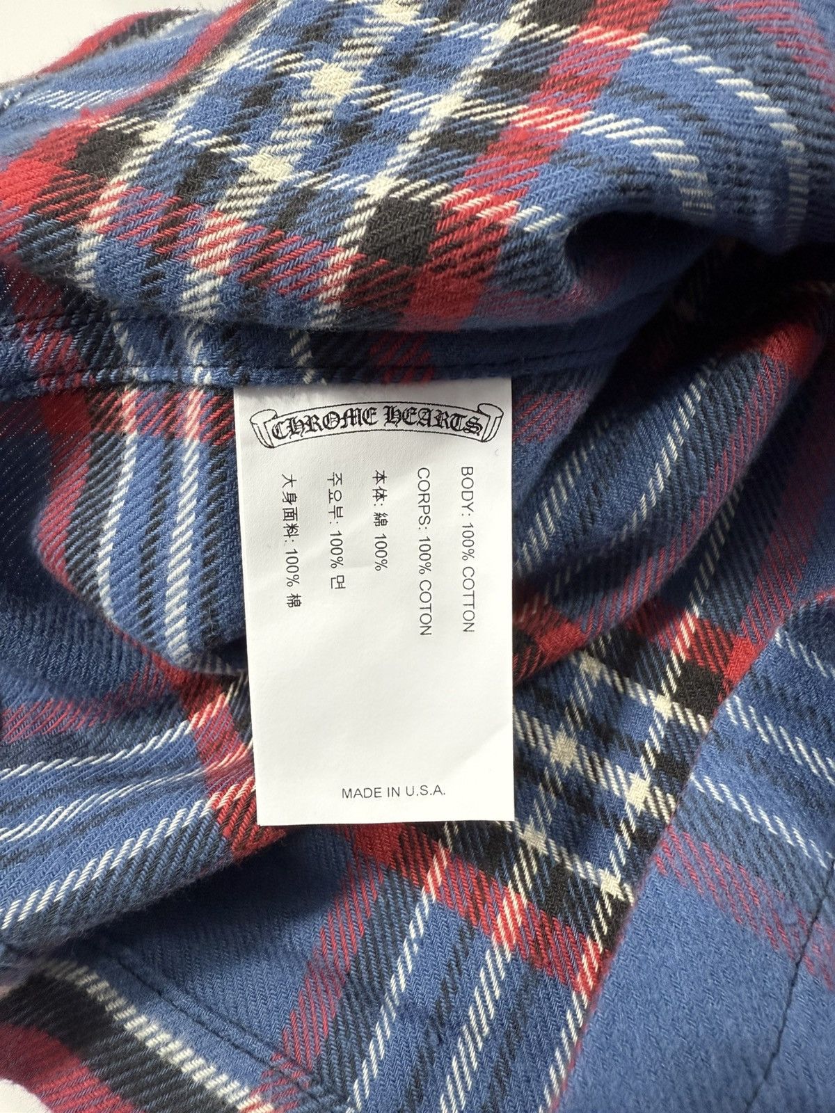Chrome Hearts 🔥Chrome Hearts Blue Flannel Shirt🔥 Size US L / EU 52-54 / 3 - 8 Thumbnail