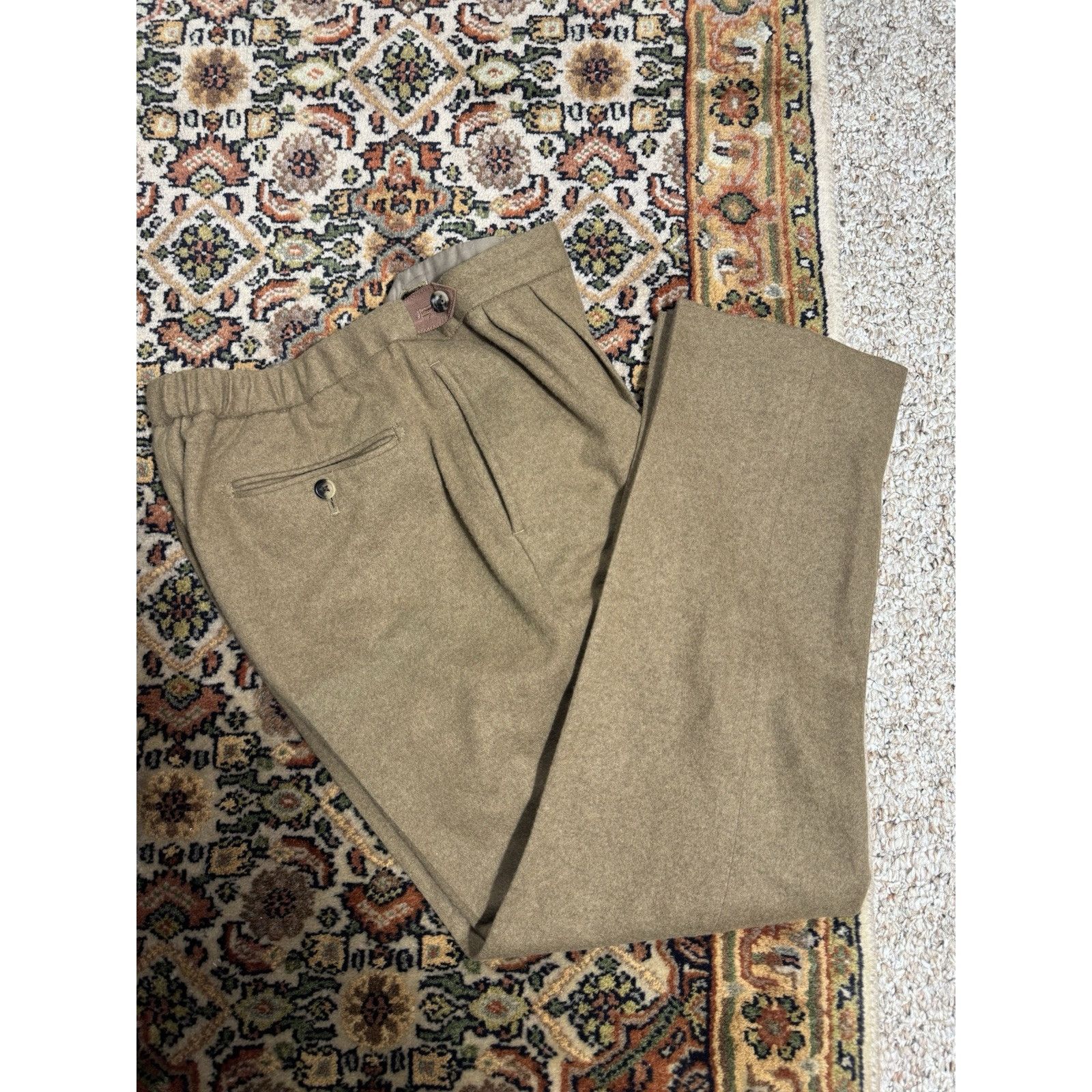 Camoshita Camoshita United Arrows Pleated Flannel Easy Trousers 34x29 Size 40R - 1 Thumbnail