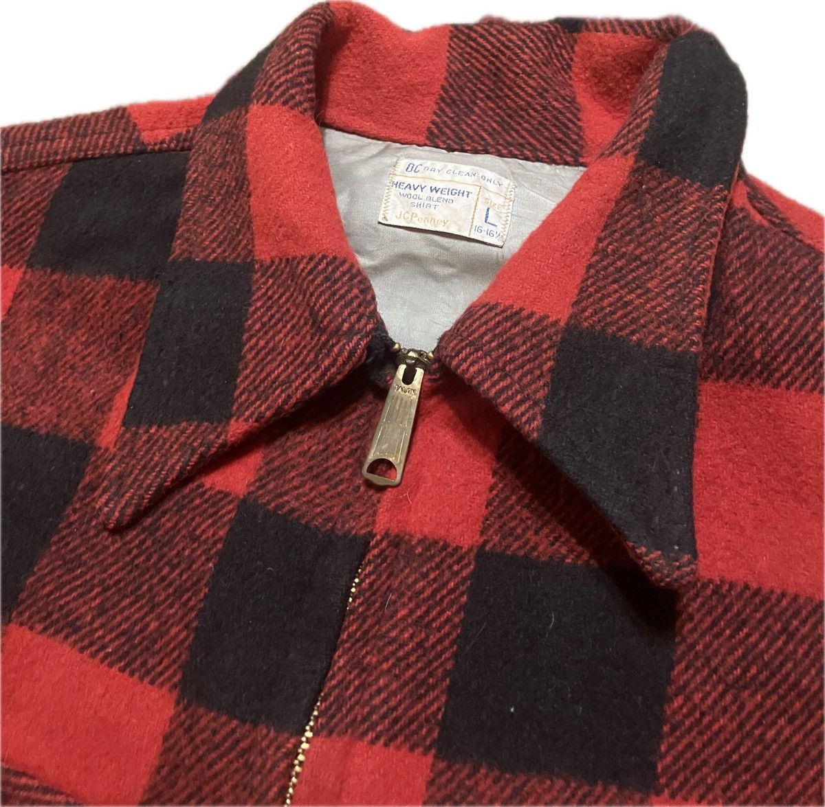 JCPenney × Vintage × Woolrich Woolen Mills 70’s Buffalo Check Wool Blend Zip Jacket Size US L / EU 52-54 / 3 - 3 Thumbnail