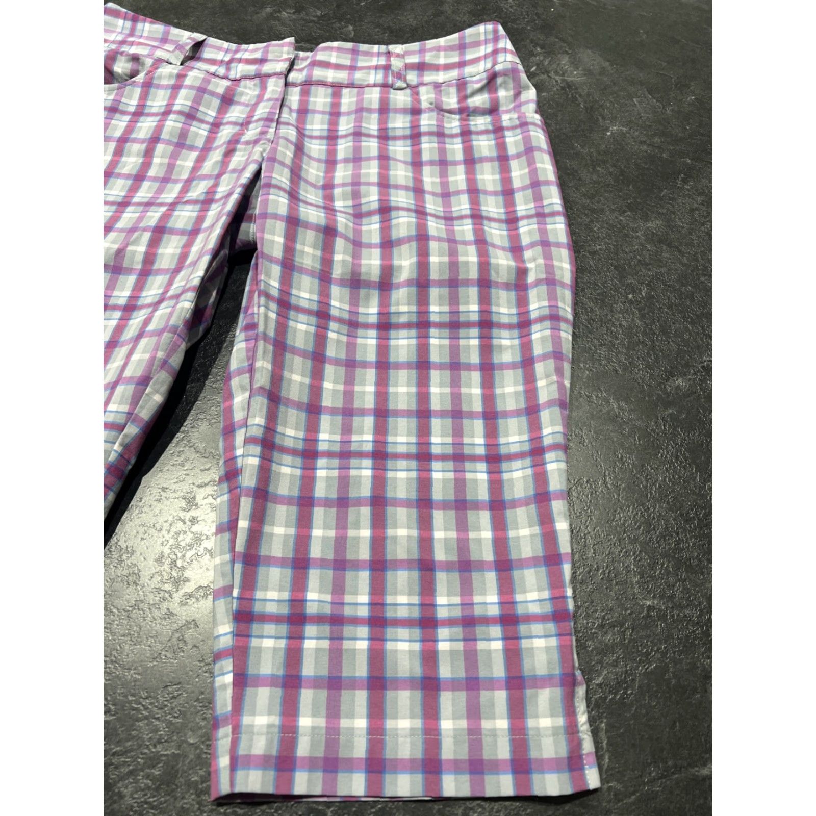 Adidas Adidas Womens Golf Shorts 6 Pink Purple Gray Plaid Climalite Casual Athletic Spring Summer Size 28" / US 6 / IT 42 - 2 Thumbnail