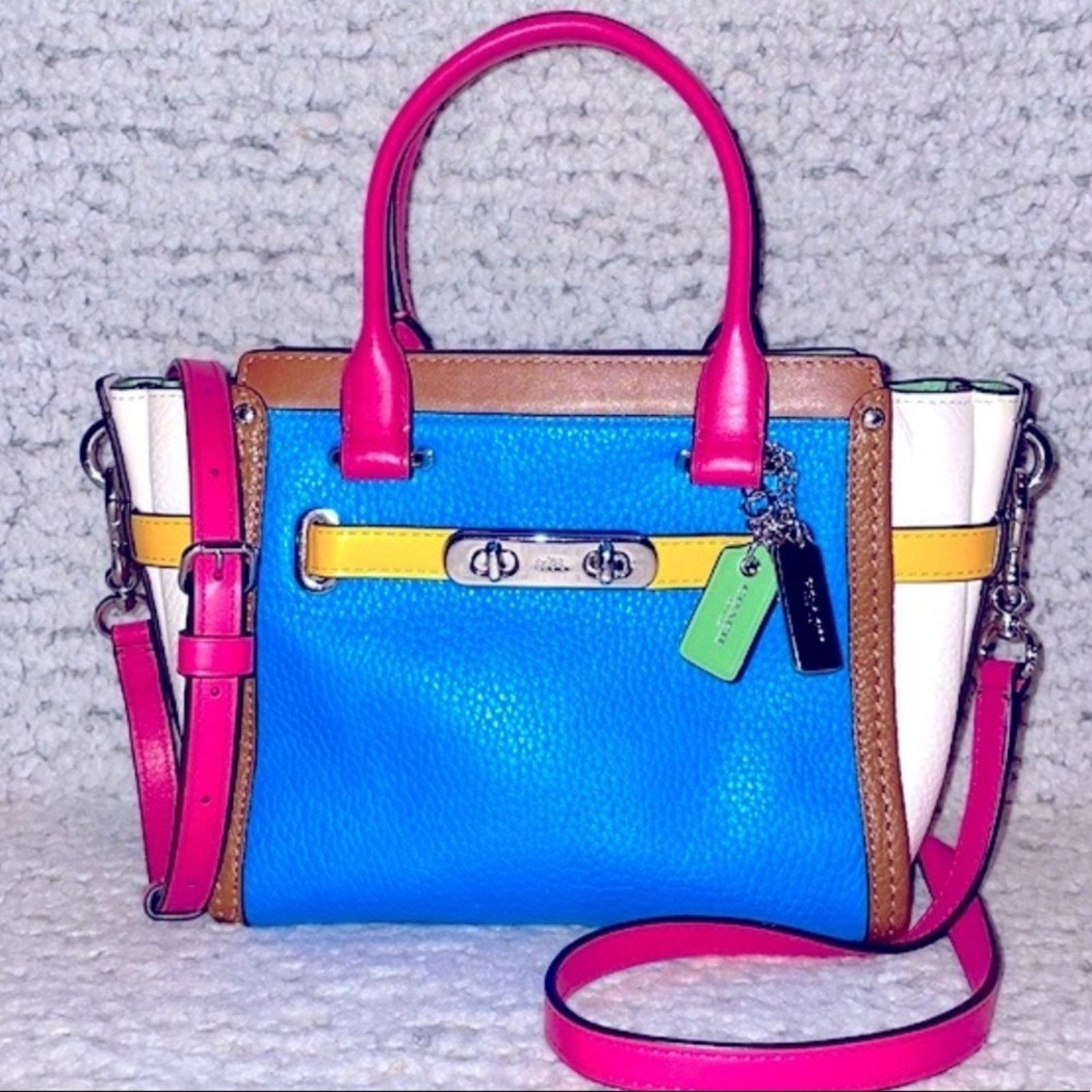 Coach Coach Swagger 21 Rainbow Colorblock Satchel Crossbody Size ONE SIZE - 1 Thumbnail