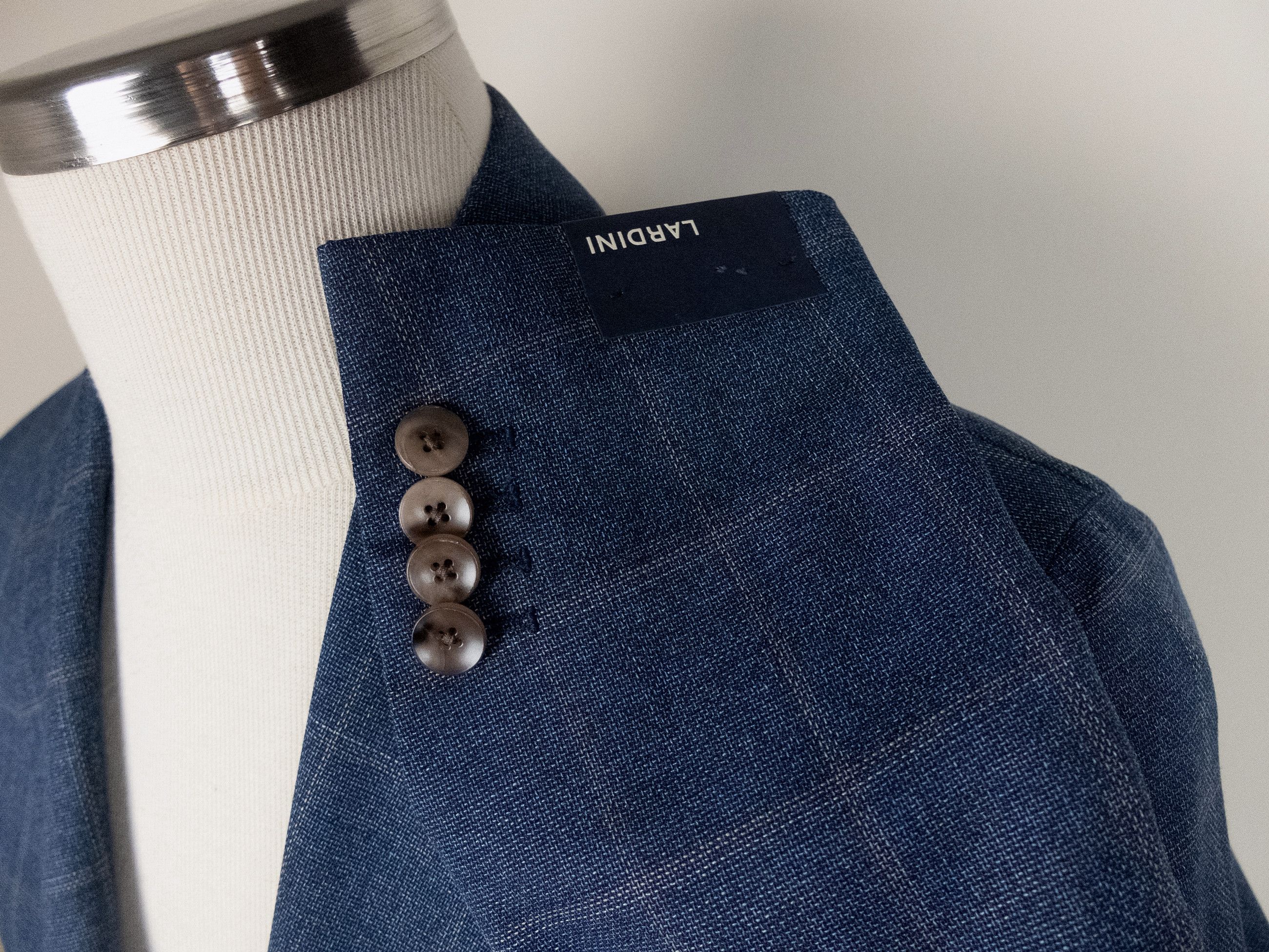 Lardini LARDINI 7 Drop blue plaid wool sportcoat 38 48 Size 38R - 2 Thumbnail