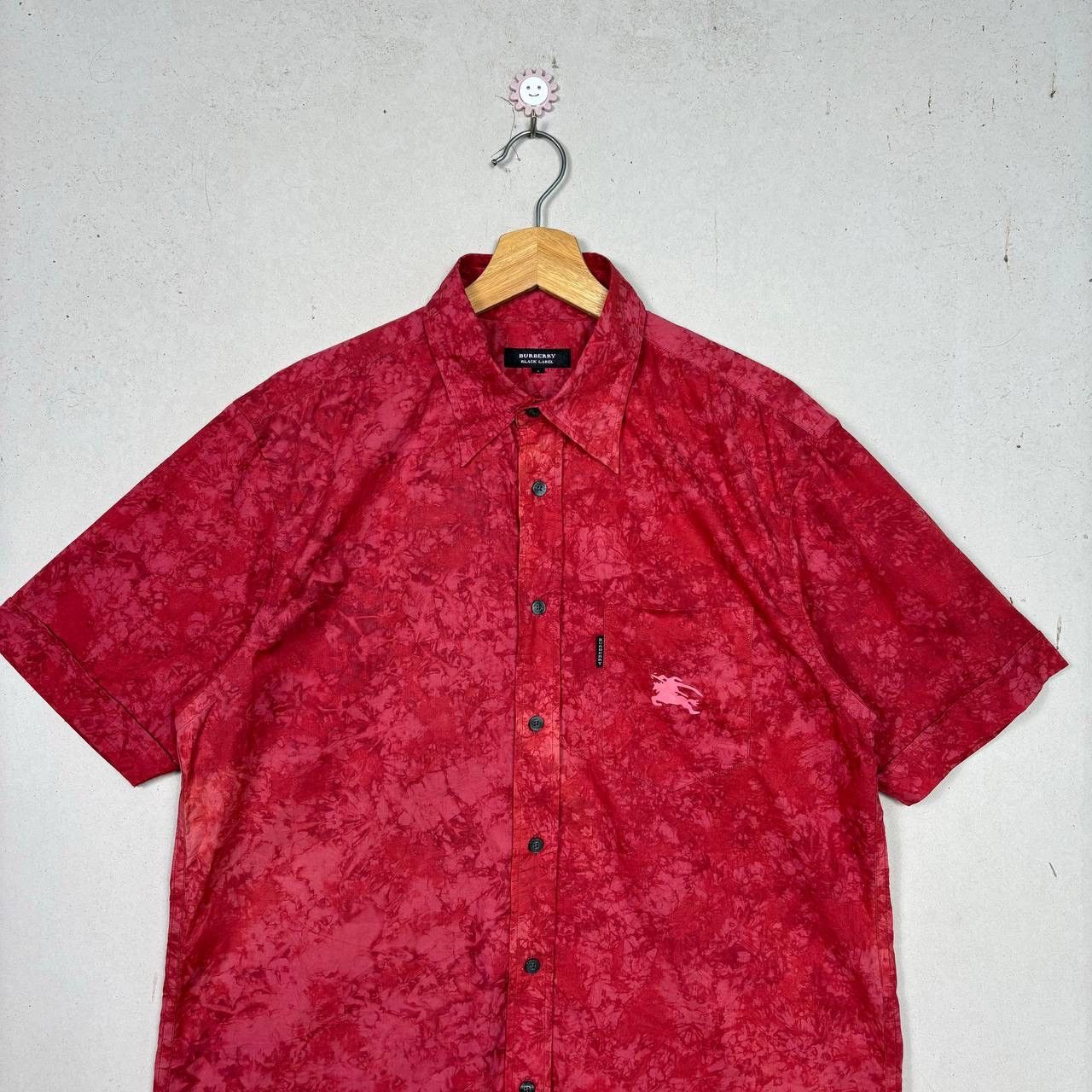 Burberry Burberry Black Label Red Batik Shirt Luxury Style Size US L / EU 52-54 / 3 - 3 Thumbnail