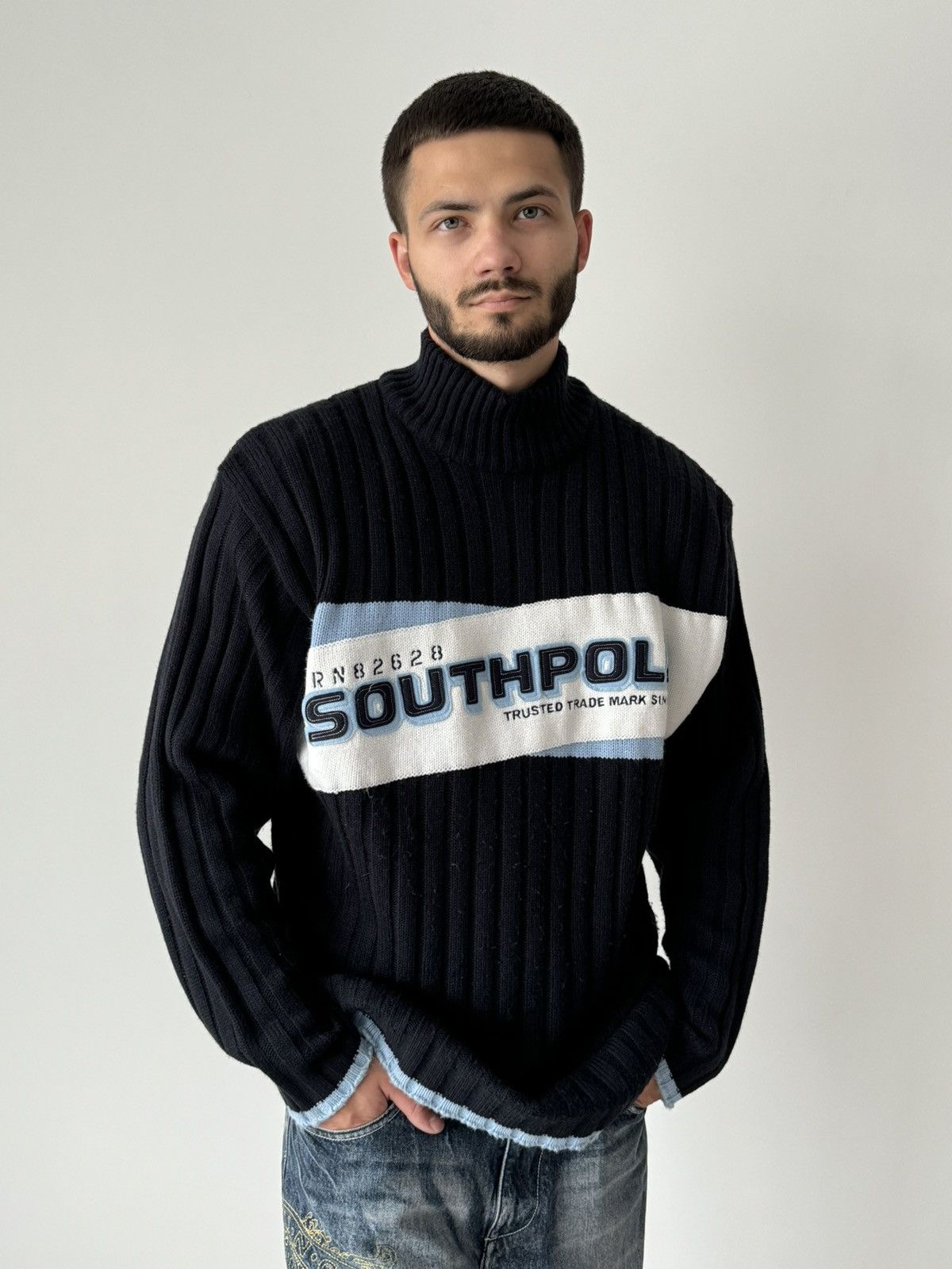 JNCO × Southpole × Vintage Vintage Y2K Southpole Baggy Acrylic Sweater Size US L / EU 52-54 / 3 - 1 Thumbnail