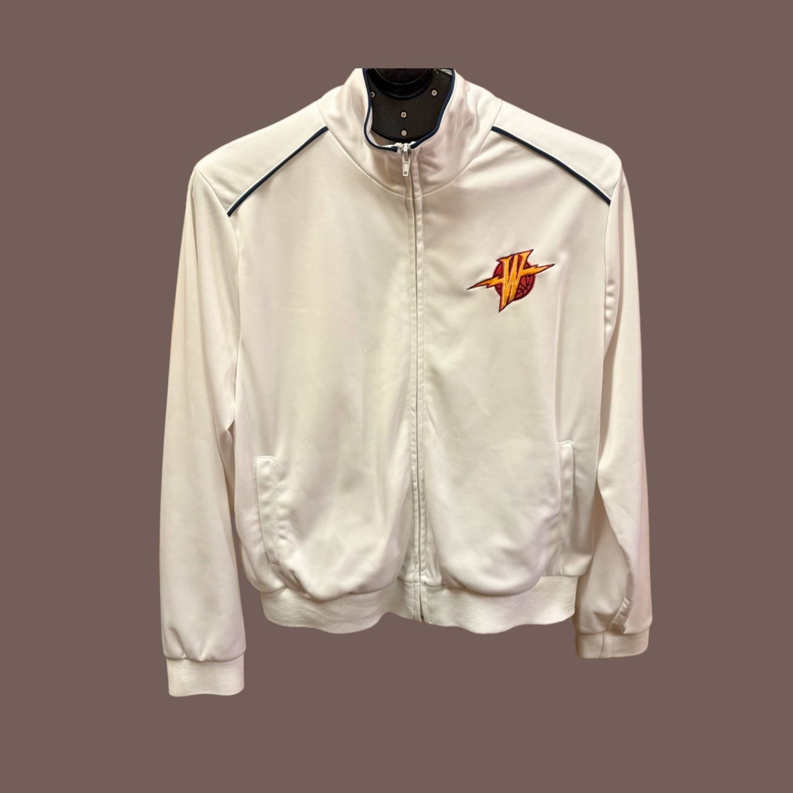 VTG G-III Sports White Golden State Warriors Track Jacket XL