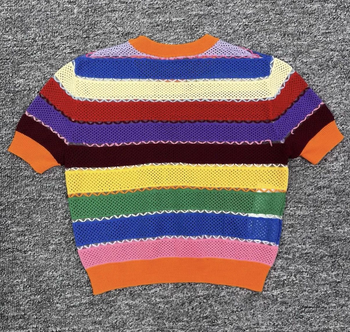 Miu Miu Miumiu / Rainbow Cutout Knit Short Sleeve K12 Size XS / US 0-2 / IT 36-38 - 2 Thumbnail