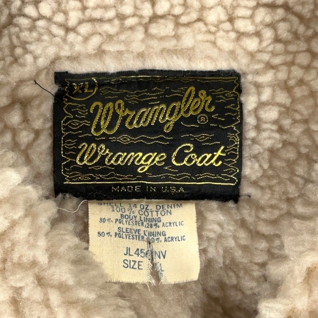 Wrangler VINTAGE Wrangler Jacket Adult XL Blue Denim Sherpa Coat 70s USA Size US XL / EU 56 / 4 - 4 Thumbnail