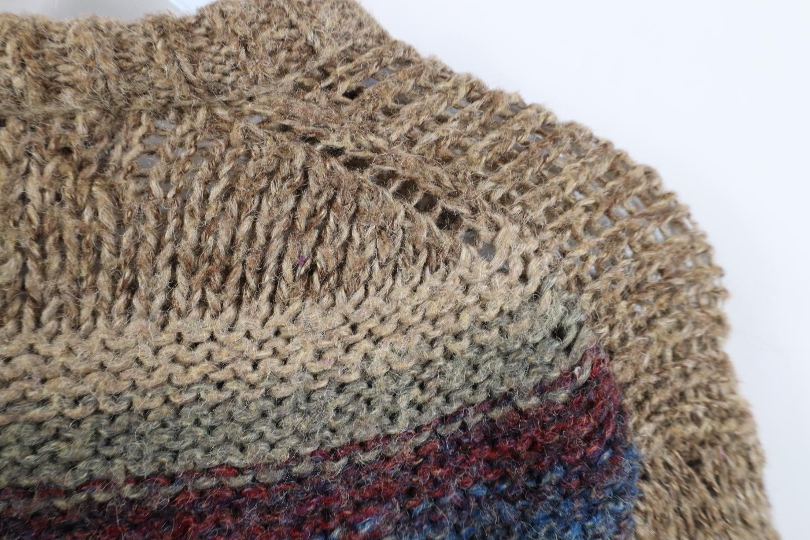 Vintage Vintage 90s Streetwear Tone Striped Hand Loomed Knit Sweater Size L / US 10 / IT 46 - 7 Thumbnail