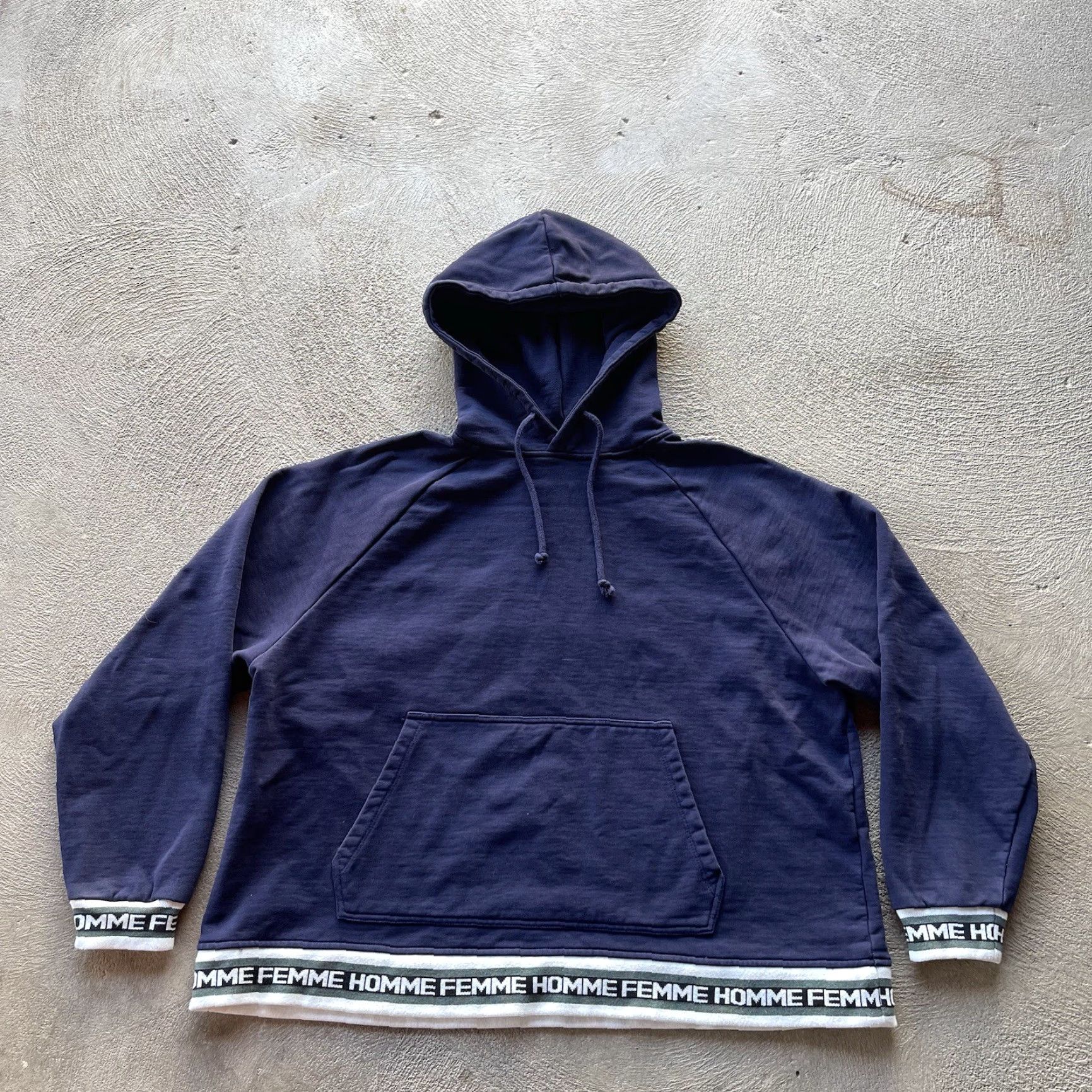 Vintage Homme Femme Hoodie Mens Large Blue Heavyweight Pullover Streetwear Hip Hop Size US L / EU 52-54 / 3 - 2 Thumbnail