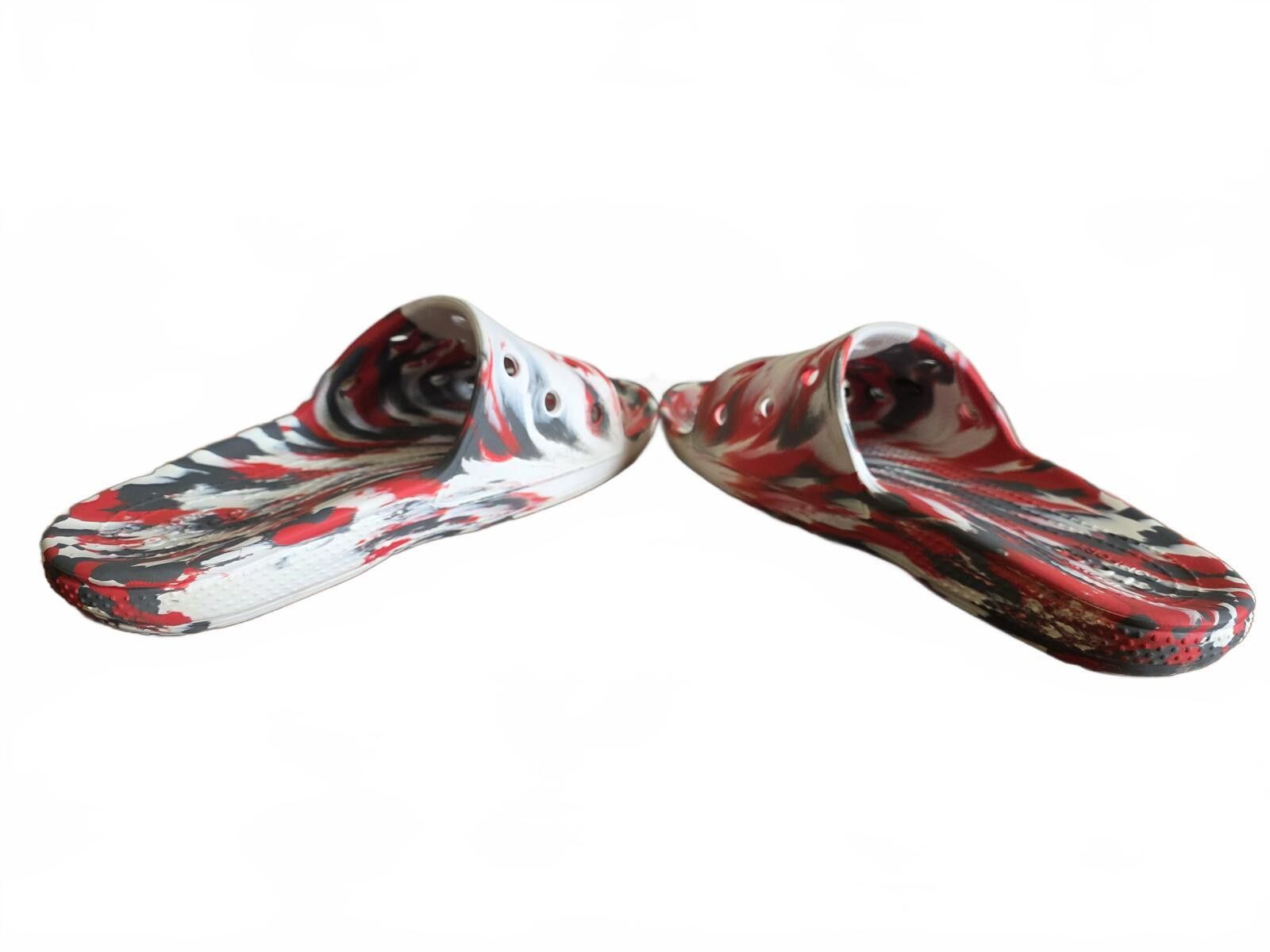Crocs Crocs Red White Gray Tie-Dye Slide Sandals Comfortable M6 W8 Size US 6 / EU 39 - 6 Thumbnail