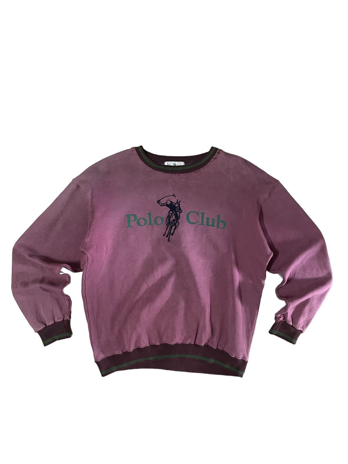 Beverly Hills Polo Club Vintage Trashed Polo Club Big Logo Distressed Ringer Sweater Size US L / EU 52-54 / 3 - 1 Thumbnail