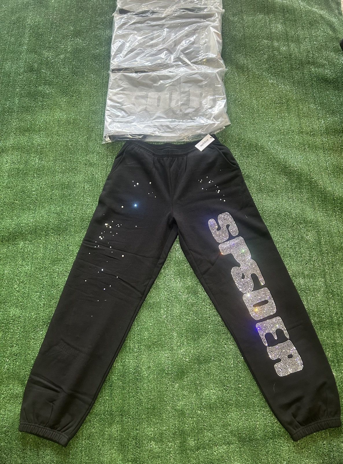 Sp5der SP5DER BLACK RHINESTONE SWEATPANTS Sz M BNWT Size US 32 / EU 48 - 6 Thumbnail