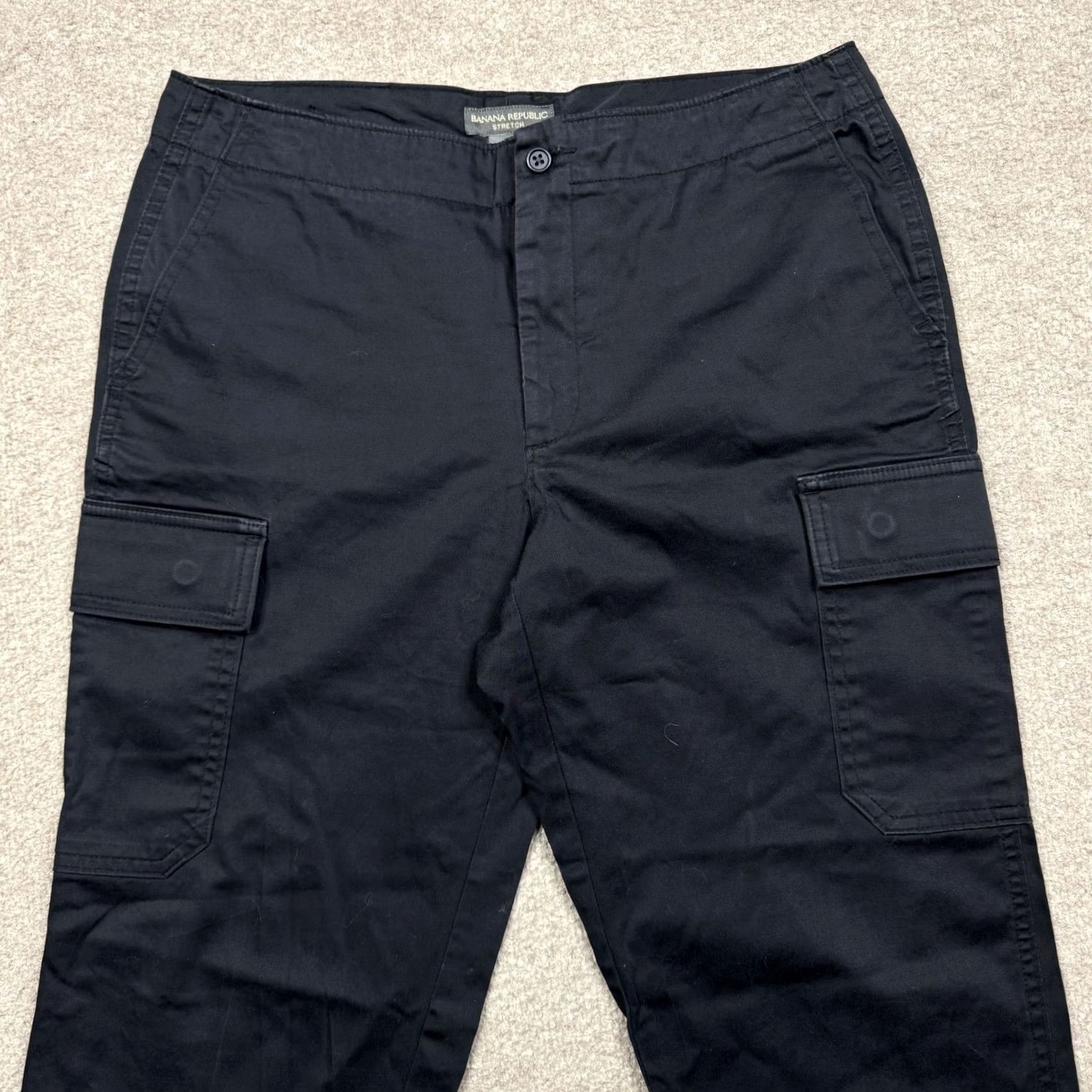 Banana Republic VINTAGE Banana Republic Capri Pants Women's 8 Black Cotton Spandex Stretch Wide-Leg Casual Capris Ladies Mens? Size 30" / US 8 / IT 44 - 3 Thumbnail