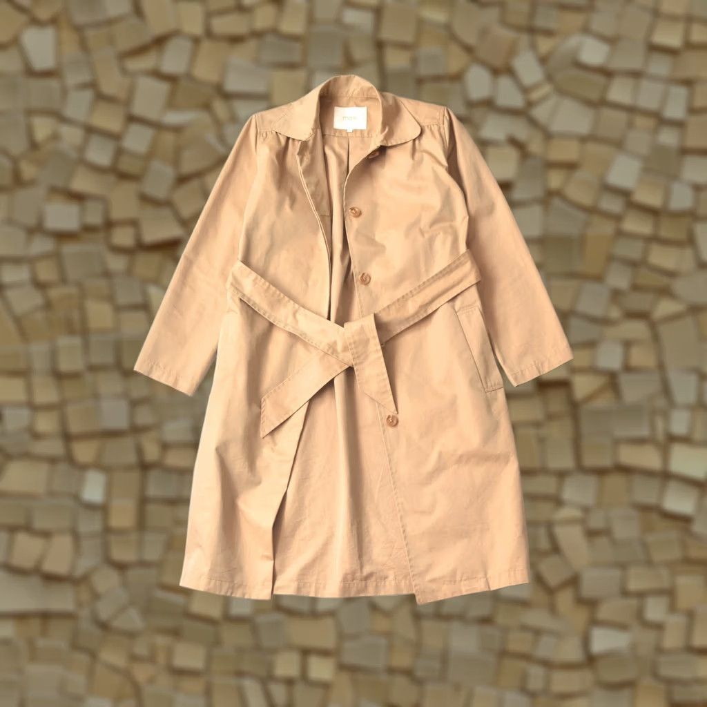 Maje Maje Gamby Cotton Blend Trench Coat Beige In Beige E18GAMBY Size 36 Womens Coat Size XS / US 0-2 / IT 36-38 - 1 Thumbnail