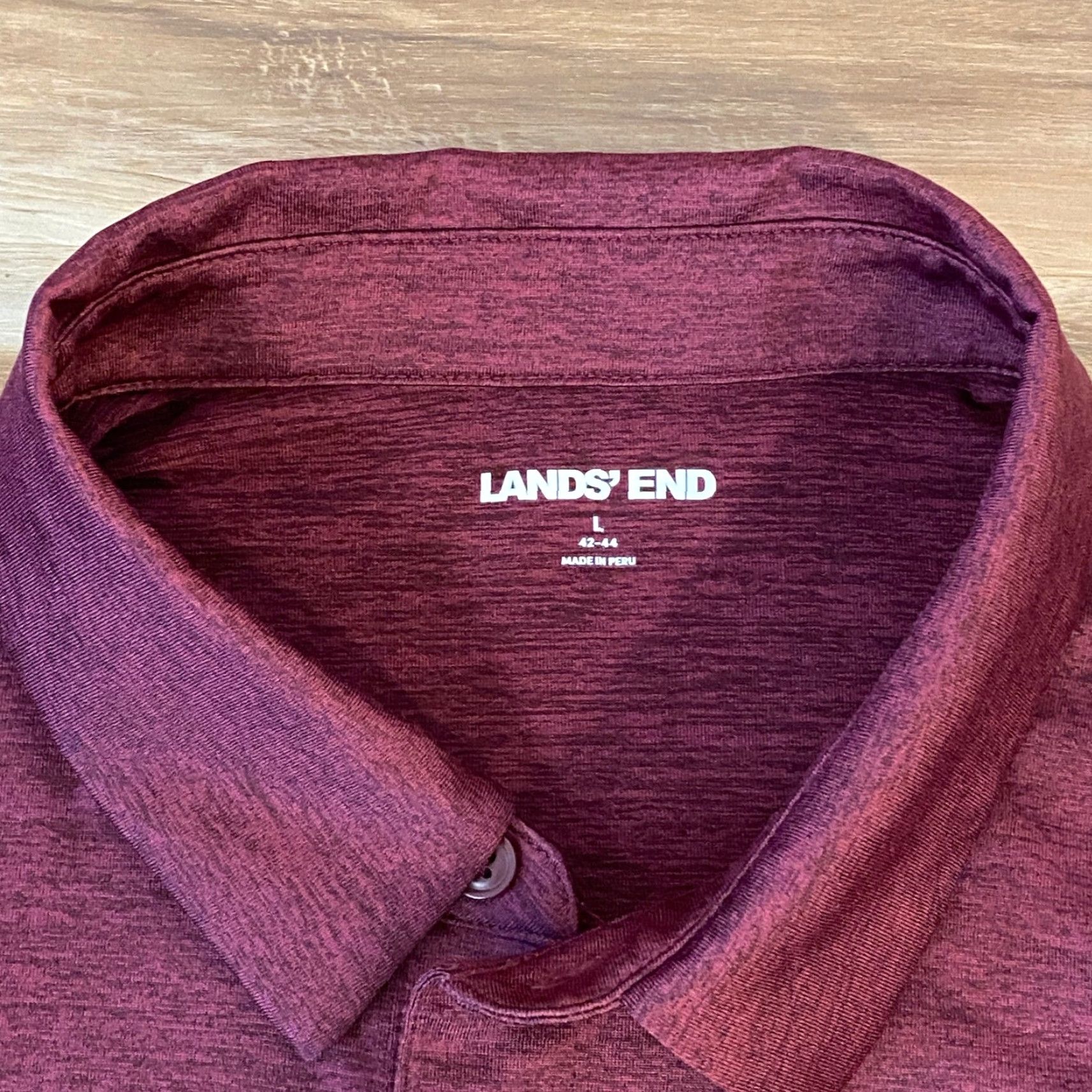 Lands' End Lands' End Polo Shirt Mens L Burgundy Short Sleeve Performance/Activity: Walking, Tennis, Golf, School, Hiking Size US L / EU 52-54 / 3 - 4 Thumbnail