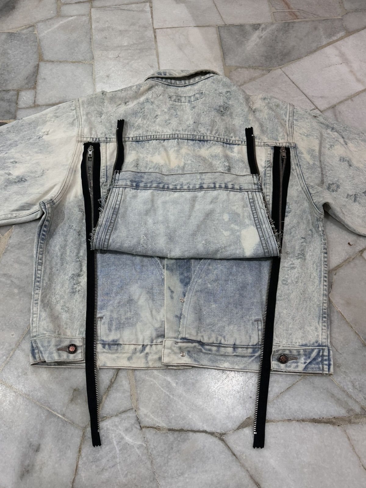 Denime Japanese Brand Denime Jacket Zipper Distressed Design Size US M / EU 48-50 / 2 - 8 Thumbnail