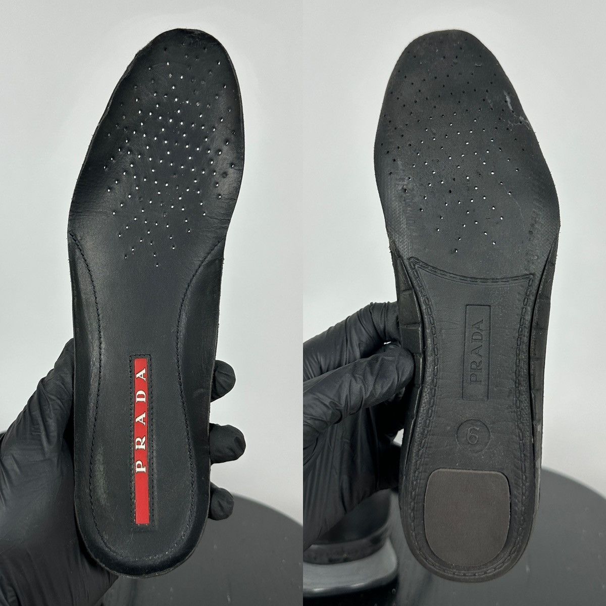 Prada Prada Matchrace Black Leather Sneakers Size US 7 / EU 40 - 24 Thumbnail