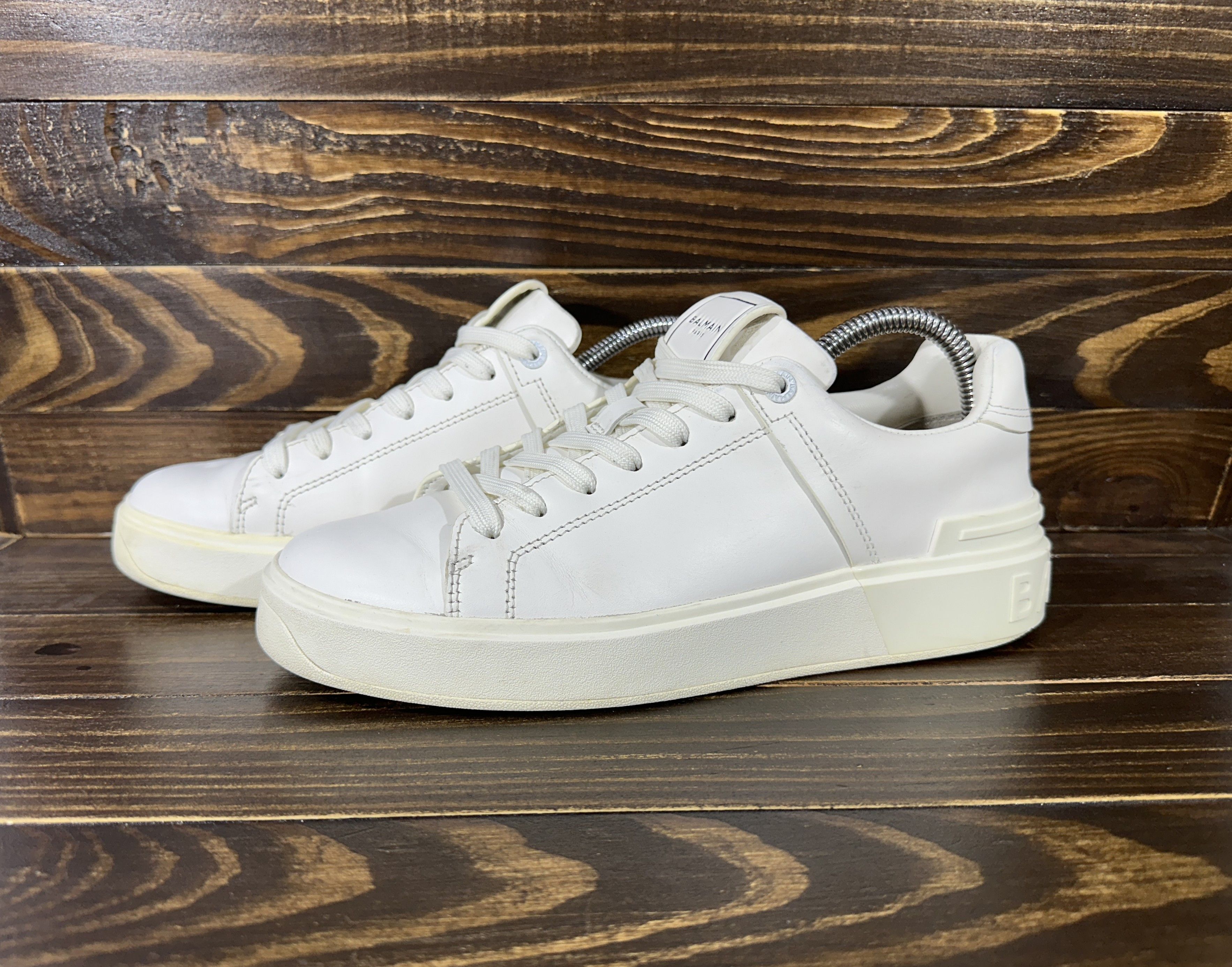 Balmain BALMAIN B-Court Trainers In Calfskin Sneakers Luxury Brand Size US 8 / IT 38 - 6 Thumbnail