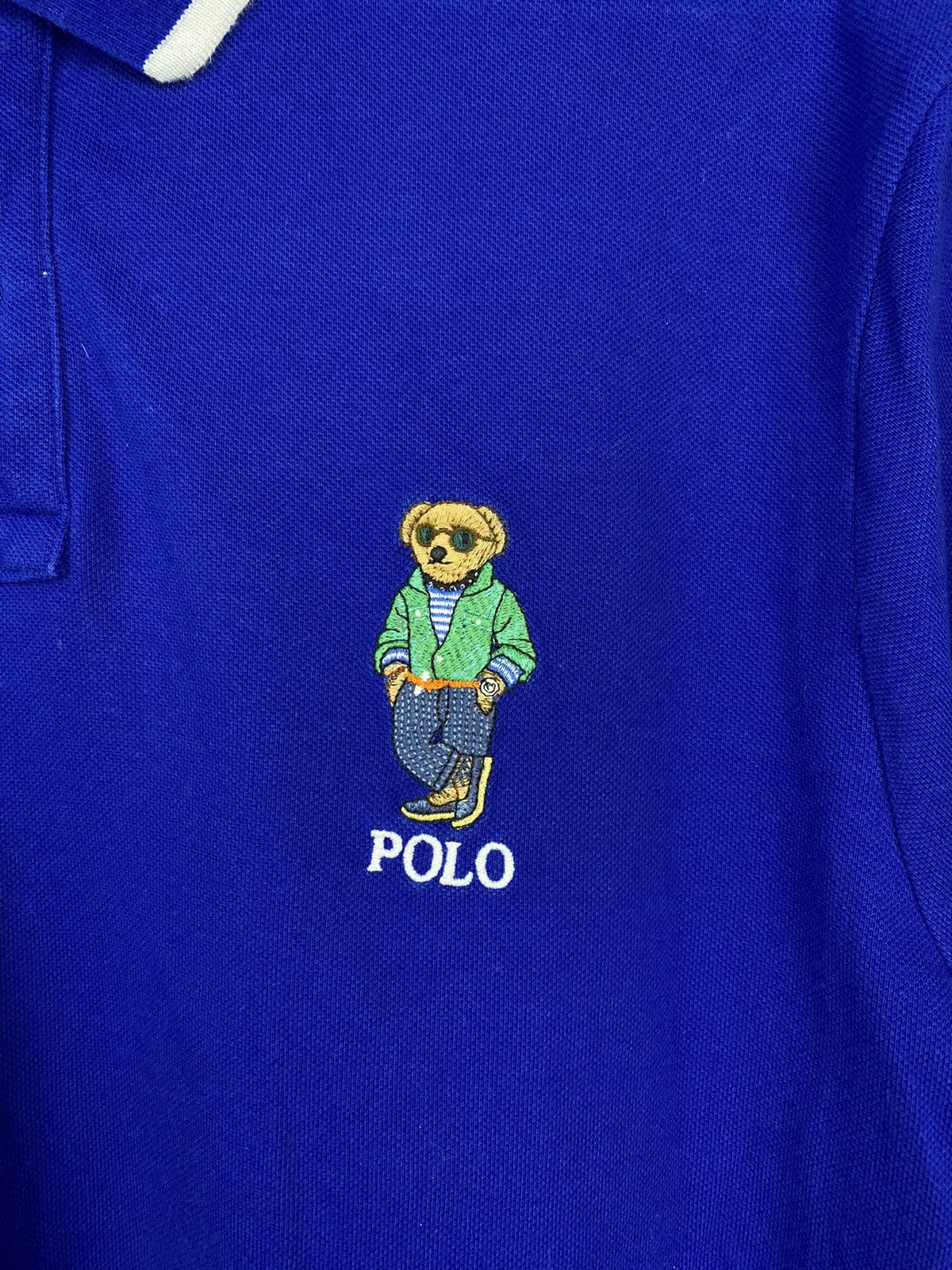 Designer Polo Ralph Lauren blue polo t-shirt bear rare Size US XL / EU 56 / 4 - 3 Thumbnail