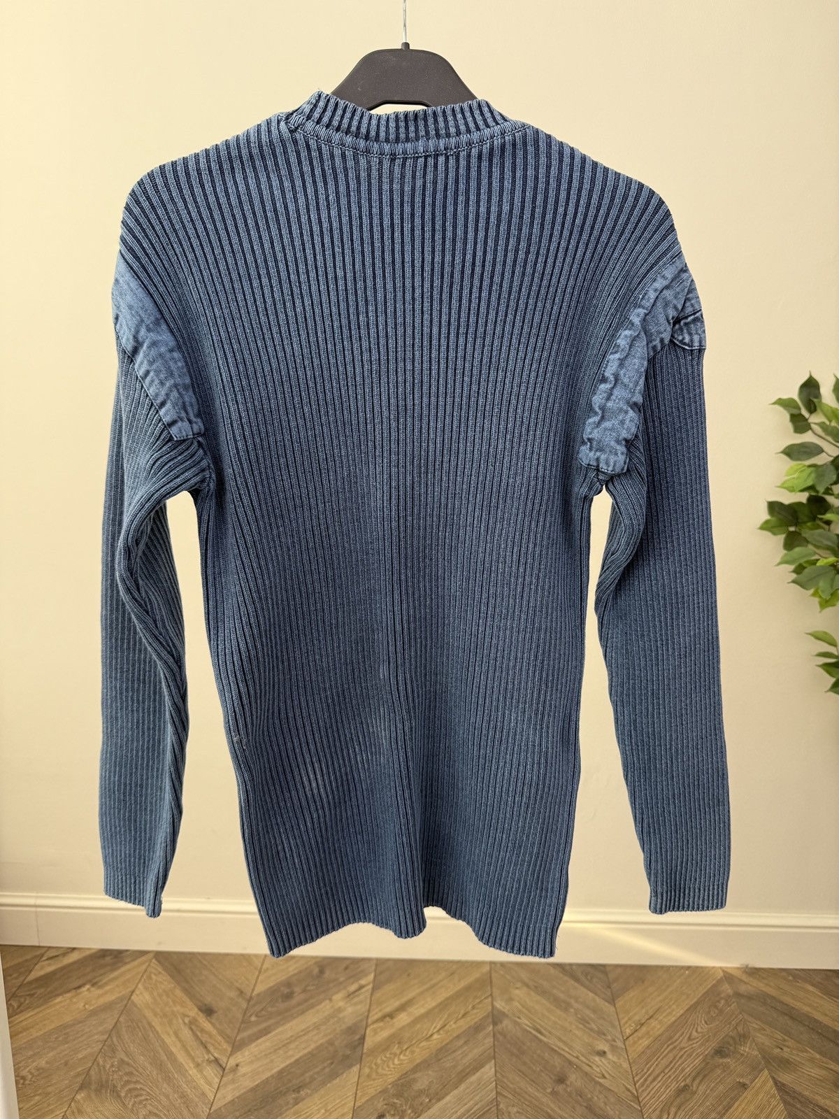 Diesel Vintage Diesel Y2K Ribbed Knit Sweater Denim Detail Logo Size US L / EU 52-54 / 3 - 7 Thumbnail