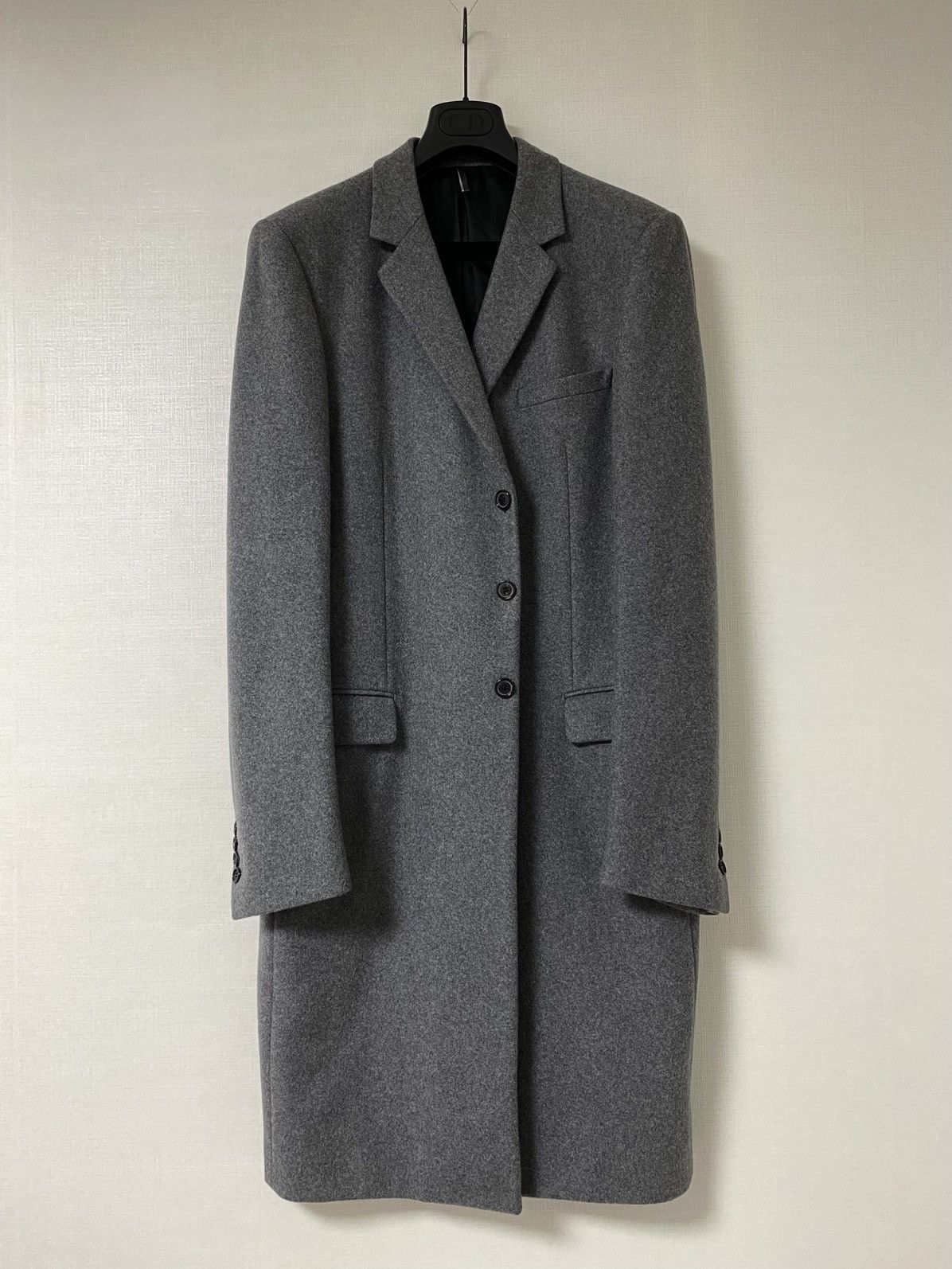 Dior × Hedi Slimane dior homme pea coat wool aw06 hedi slimane wool |  Grailed