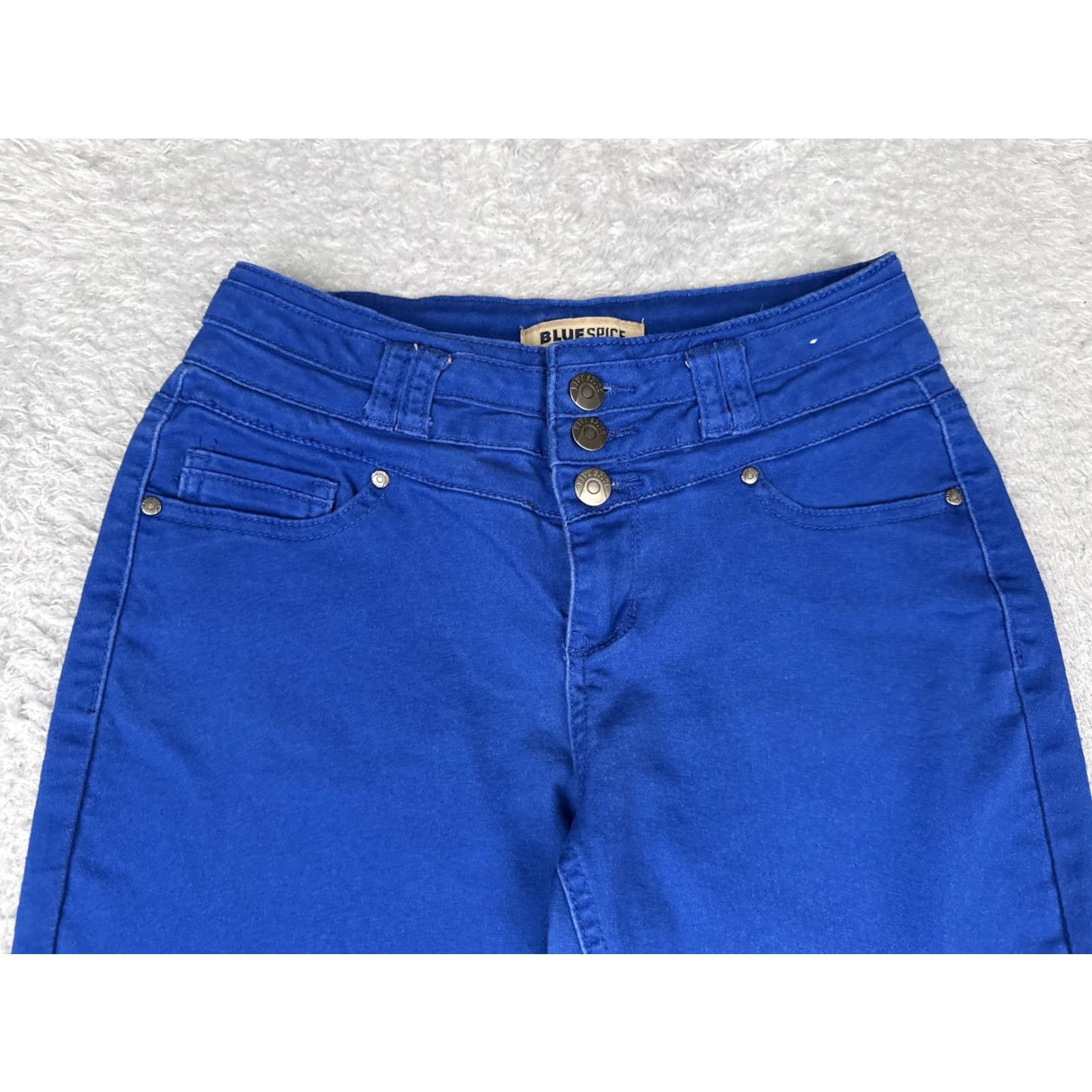 Denime Blue Spice Jeans Womens Juniors 3 Blue Skinny Mid Rise Stretch Denim Medium Wash Size 26" / US 2 / IT 38 - 4 Thumbnail