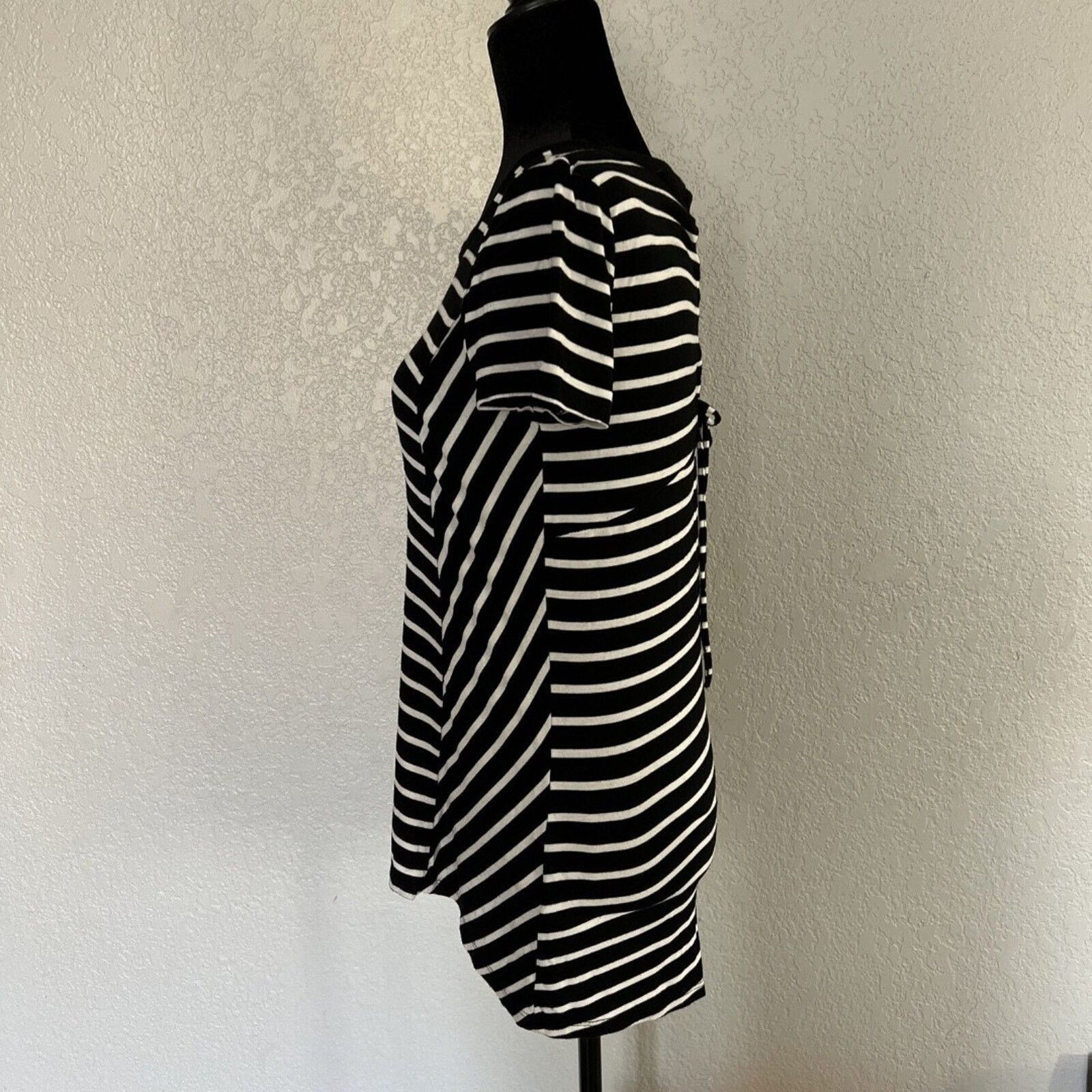 Other Cable & Gauge Top Short Sleeve Blouse Small Black Striped Size S / US 4 / IT 40 - 7 Thumbnail
