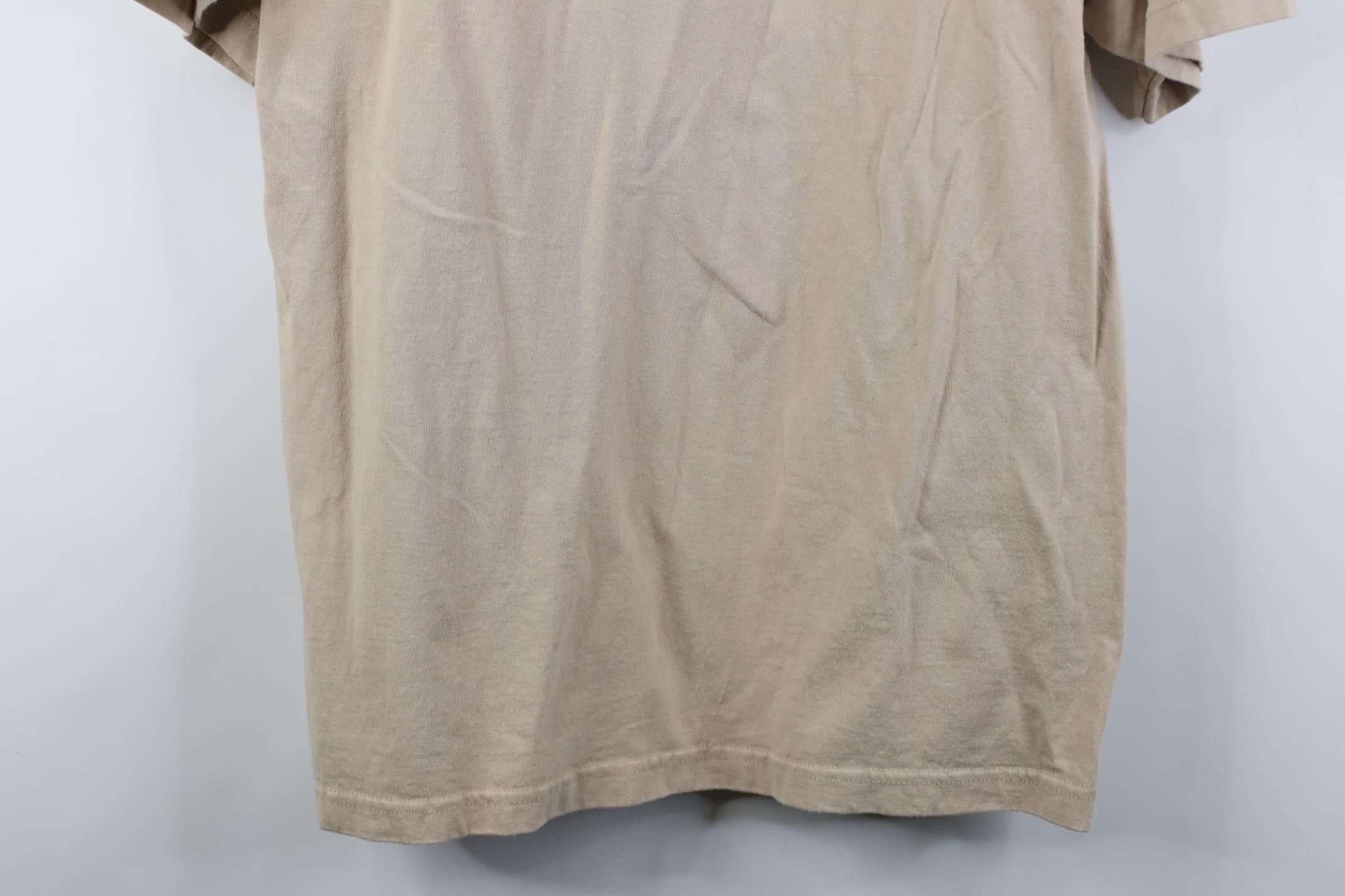 Vintage Vintage 90s Y2K Streetwear Blank Cotton T-Shirt Khaki Beige Size US XL / EU 56 / 4 - 12 Thumbnail