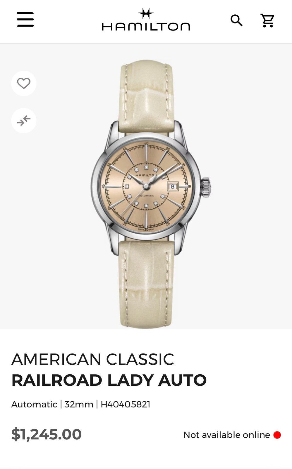 Hamilton Hamilton American Classic Railroad Lady Auto Watch Size ONE SIZE - 6 Thumbnail