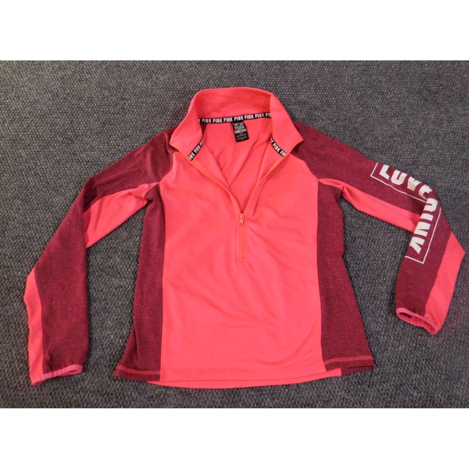 Victoria's Secret Victoria's Secret PINK Sweatshirt Pullover Women Medium Blue Logo Stretch Mock Neck 1/4 Zip Classic 90s Event Size M / US 6-8 / IT 42-44 - 4 Thumbnail