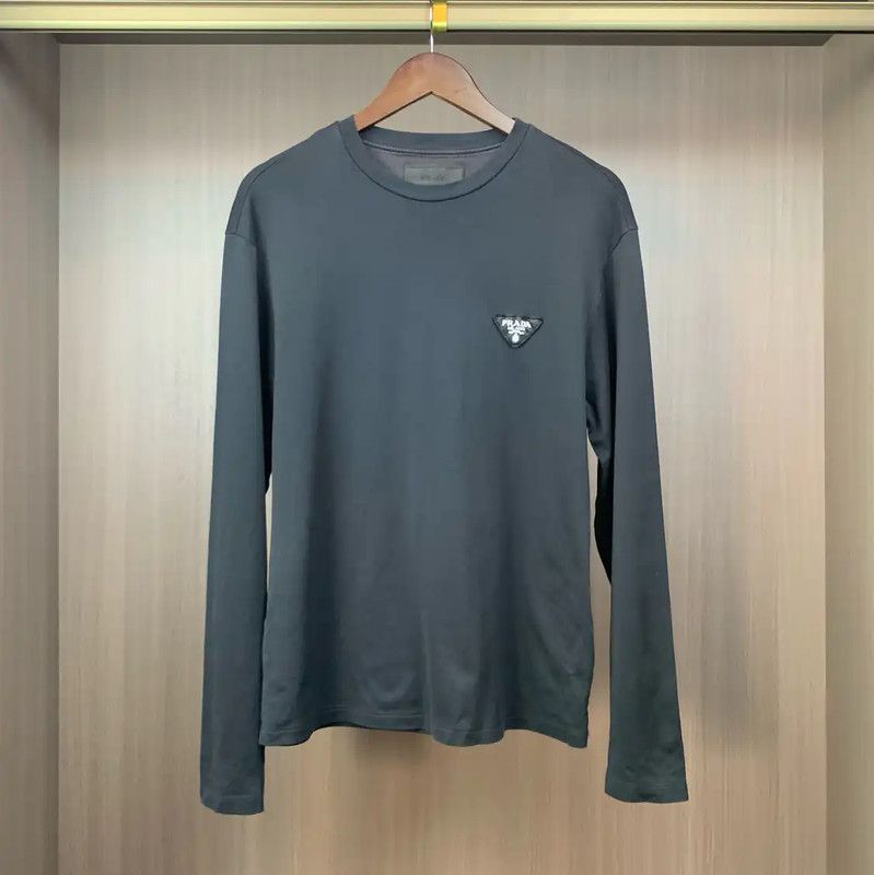 Prada Prada Black Cotton Long Sleeve Tee M Size Size US M / EU 48-50 / 2 - 1 Thumbnail