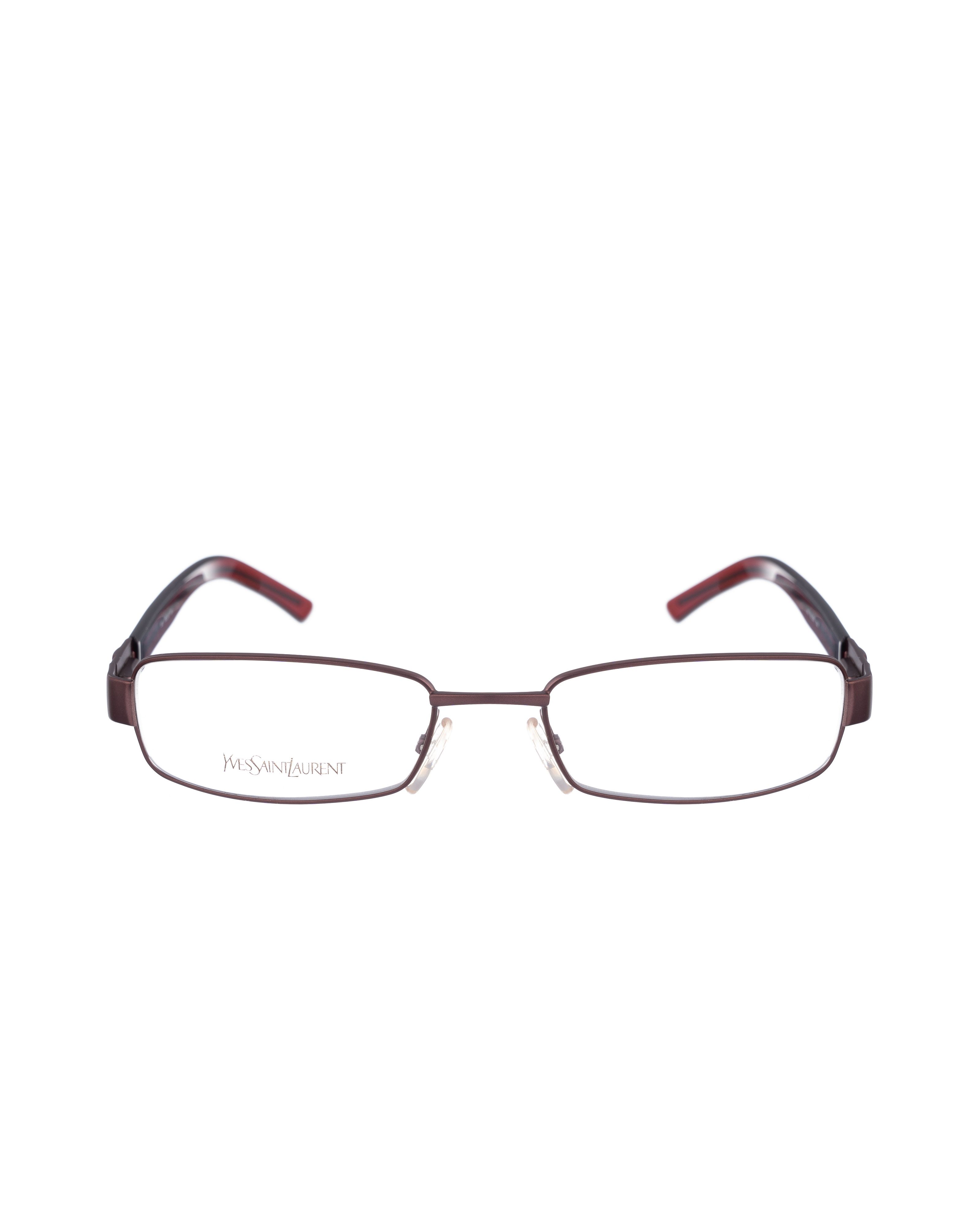 Saint Laurent Paris Yves Saint Laurent 00s Burgundy Brown Wire Metallic Glasses Size ONE SIZE - 1 Thumbnail