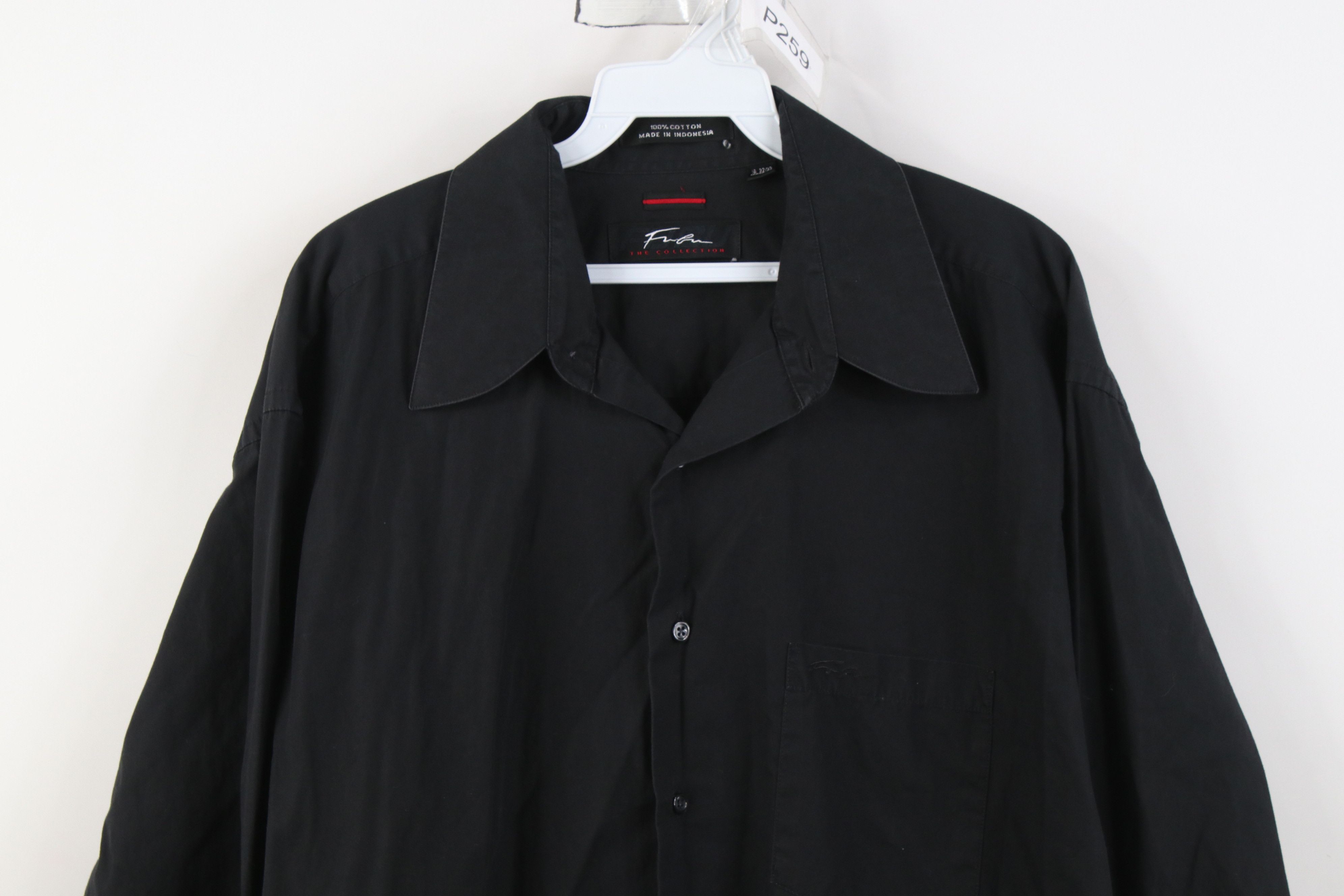 Fubu Vintage 90s FUBU Faded Spell Out Collared Button Shirt Black Size US L / EU 52-54 / 3 - 2 Thumbnail